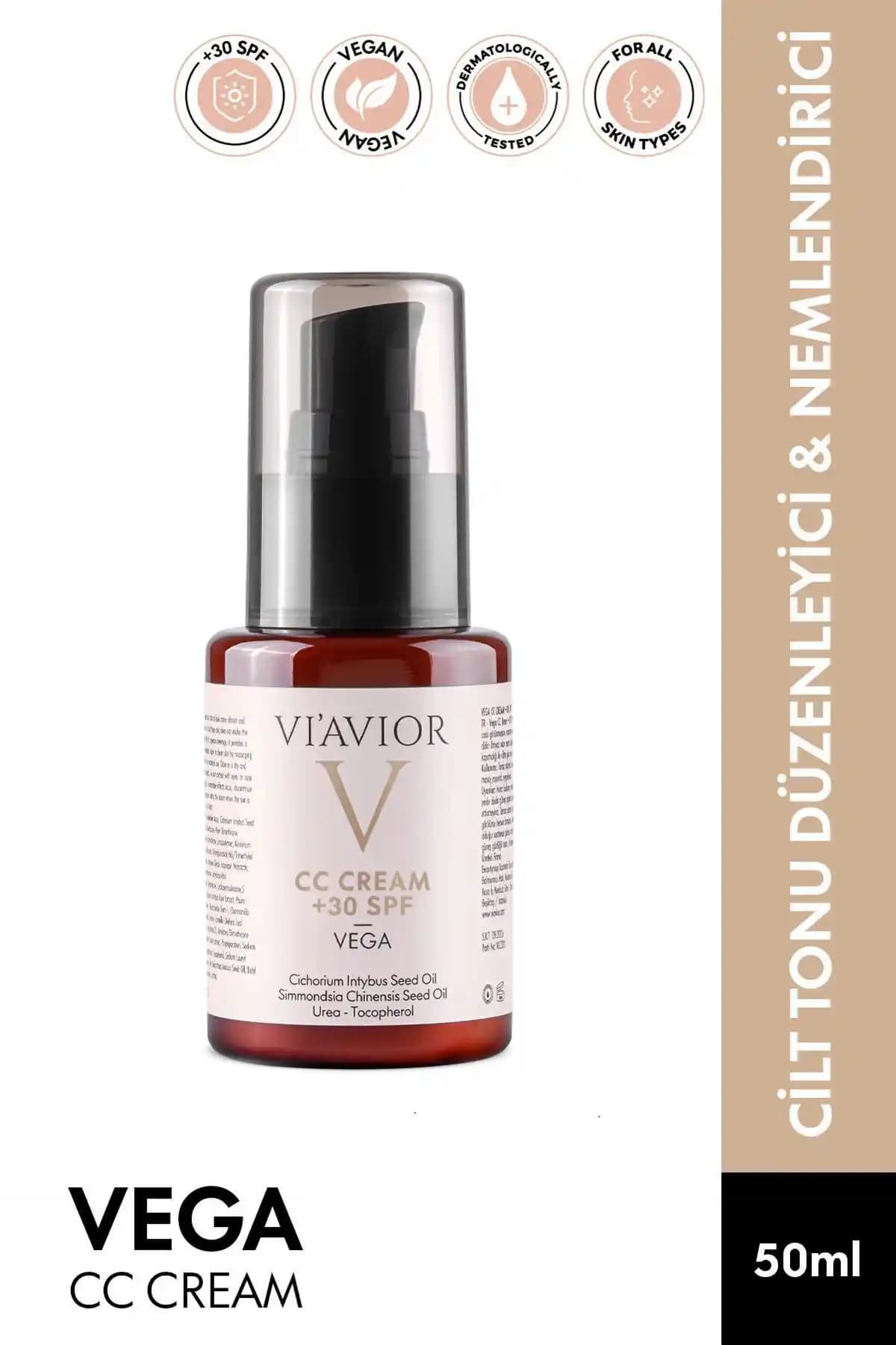 VİAVİOR Vega CC Krem: Güneş Koruyucu ve Güzellik Sağlayan Vegan Formül