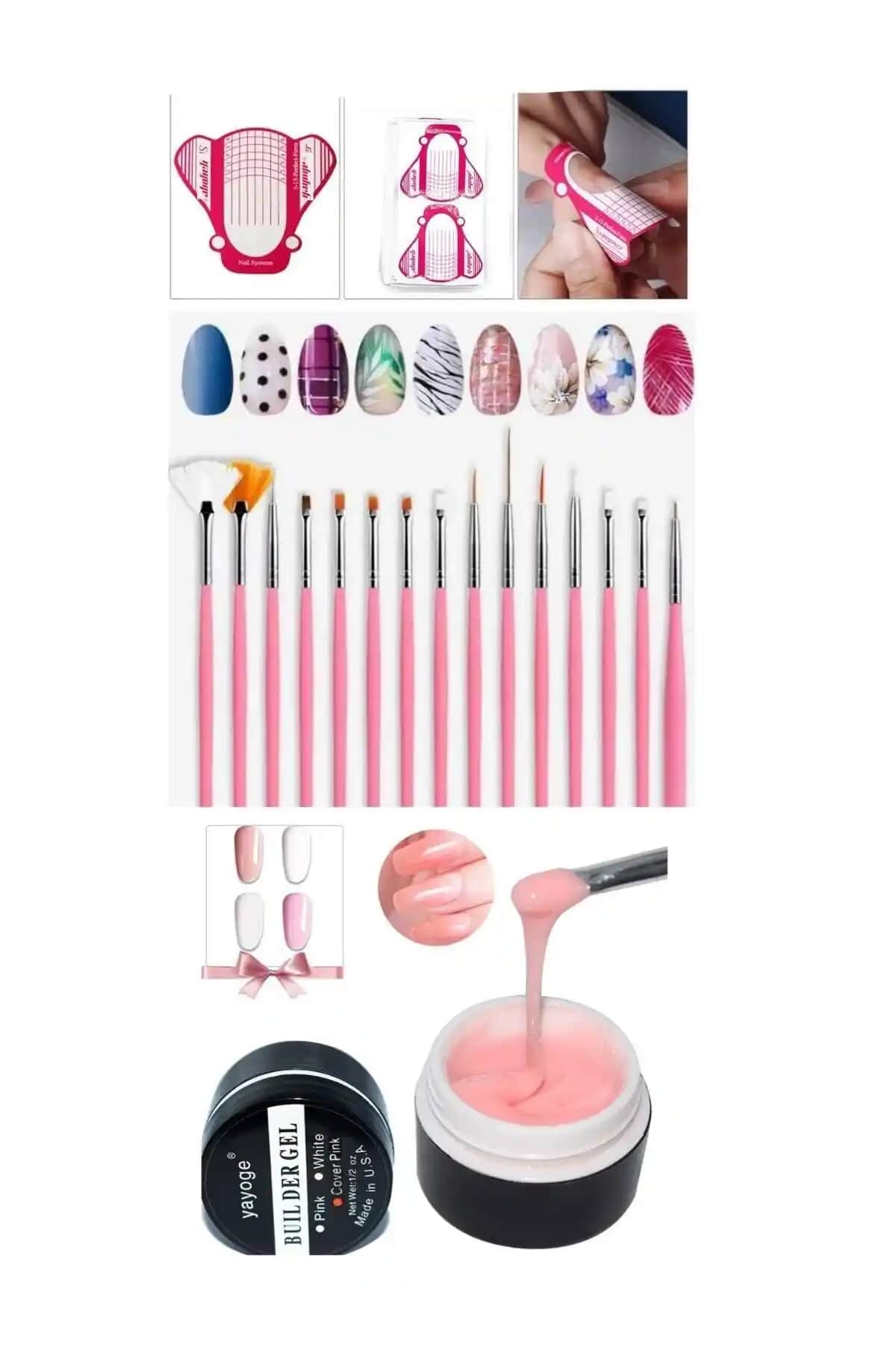 YAYOGE Protez Tırnak Jel-Şablon-Fırça Seti İnceleme ve Kullanım Rehberi