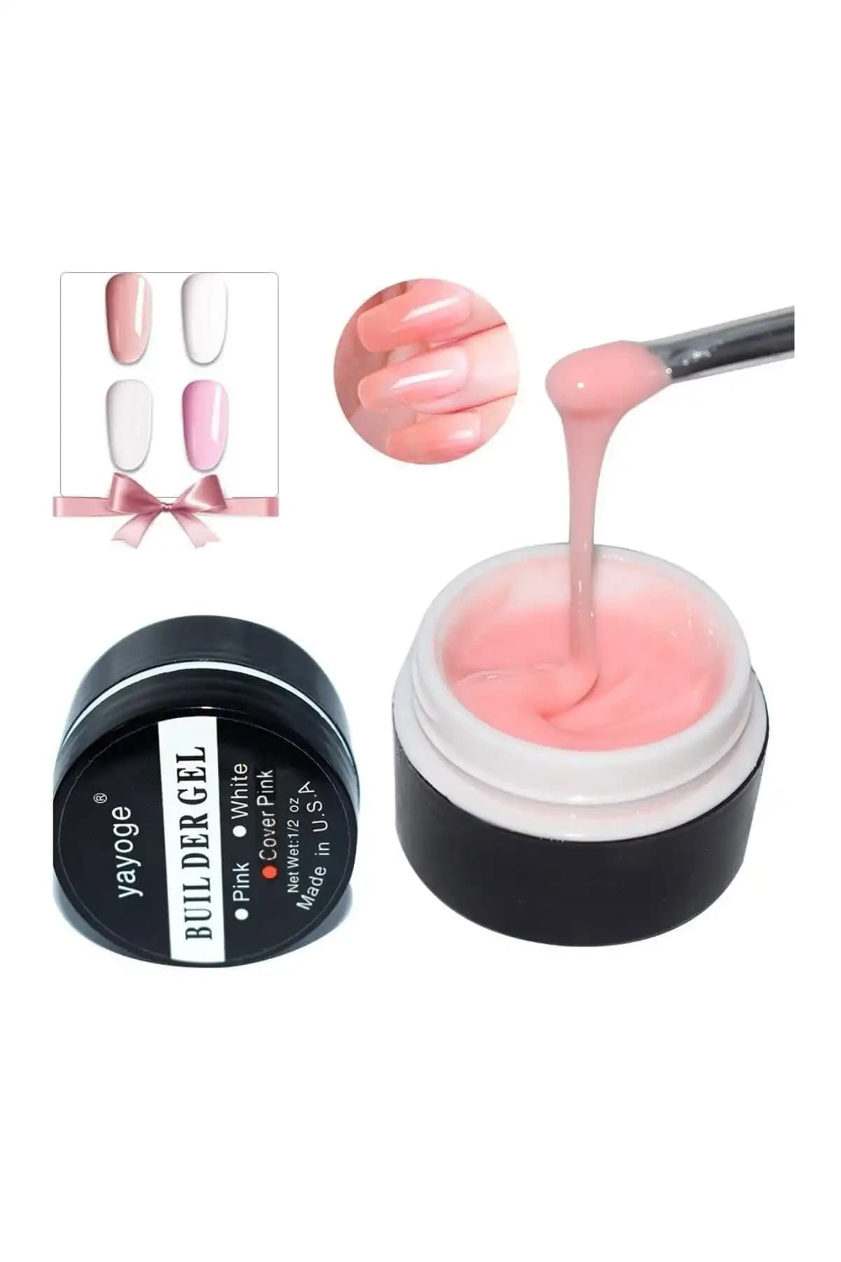 YAYOGE Protez Tırnak Jeli Nude Pembe 15 Gr Doğal ve Parlak Görünüm Sağlar