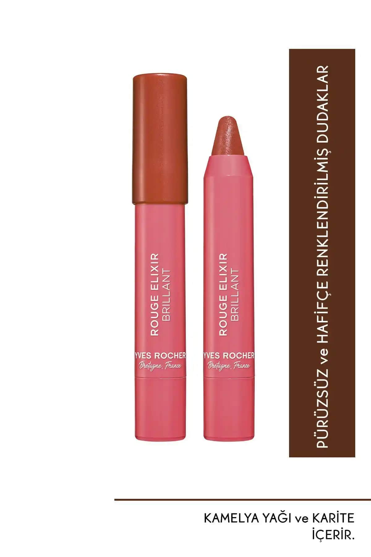 Yves Rocher Parlak Kalem Ruj Doğal Dudak Görünümü ve Günlük Kullanım İçin İdeal