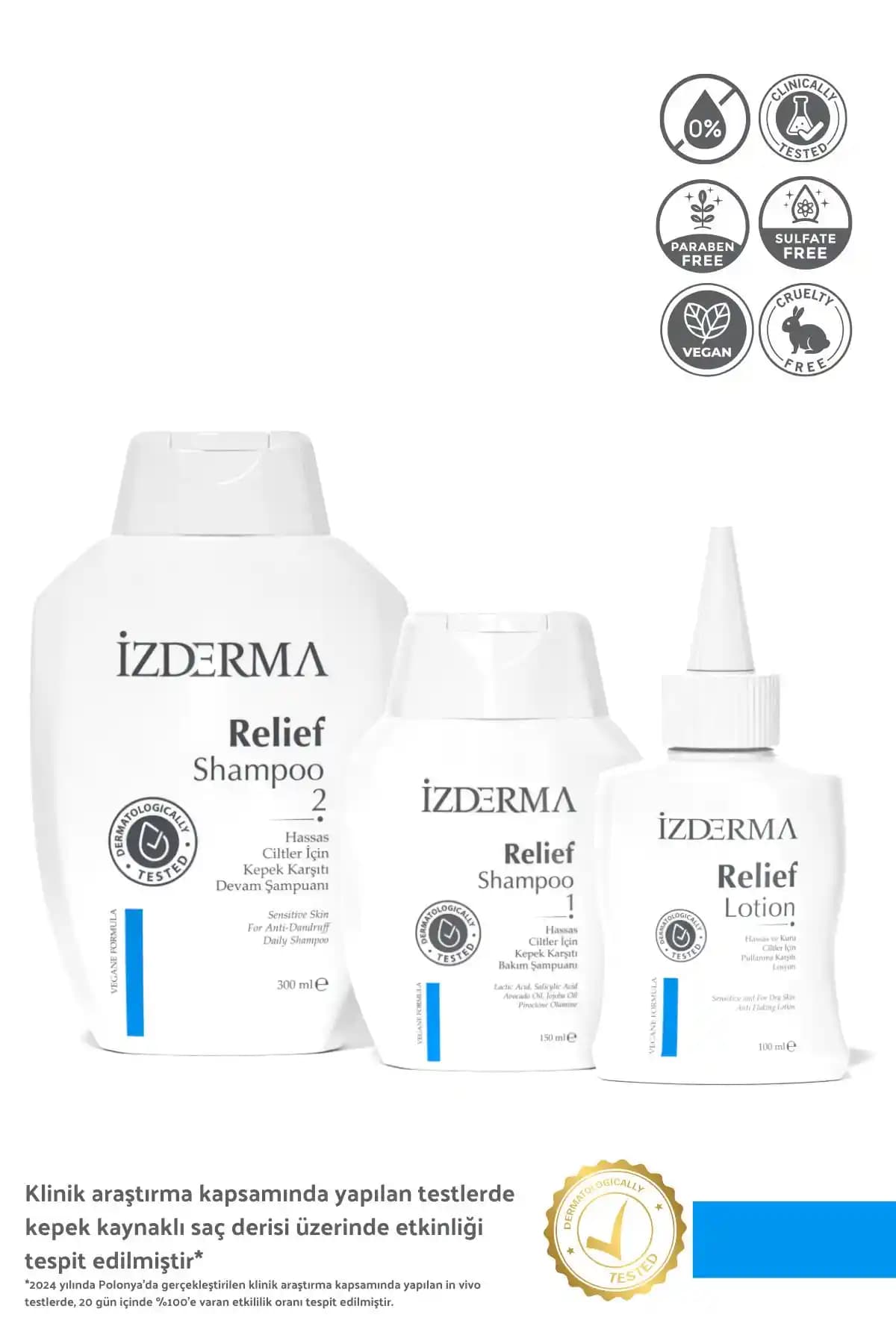 İzderma Relief: Kepek, Kızarıklık, Kaşıntı Ve Pullanma Karşıtı Set Özellikleri