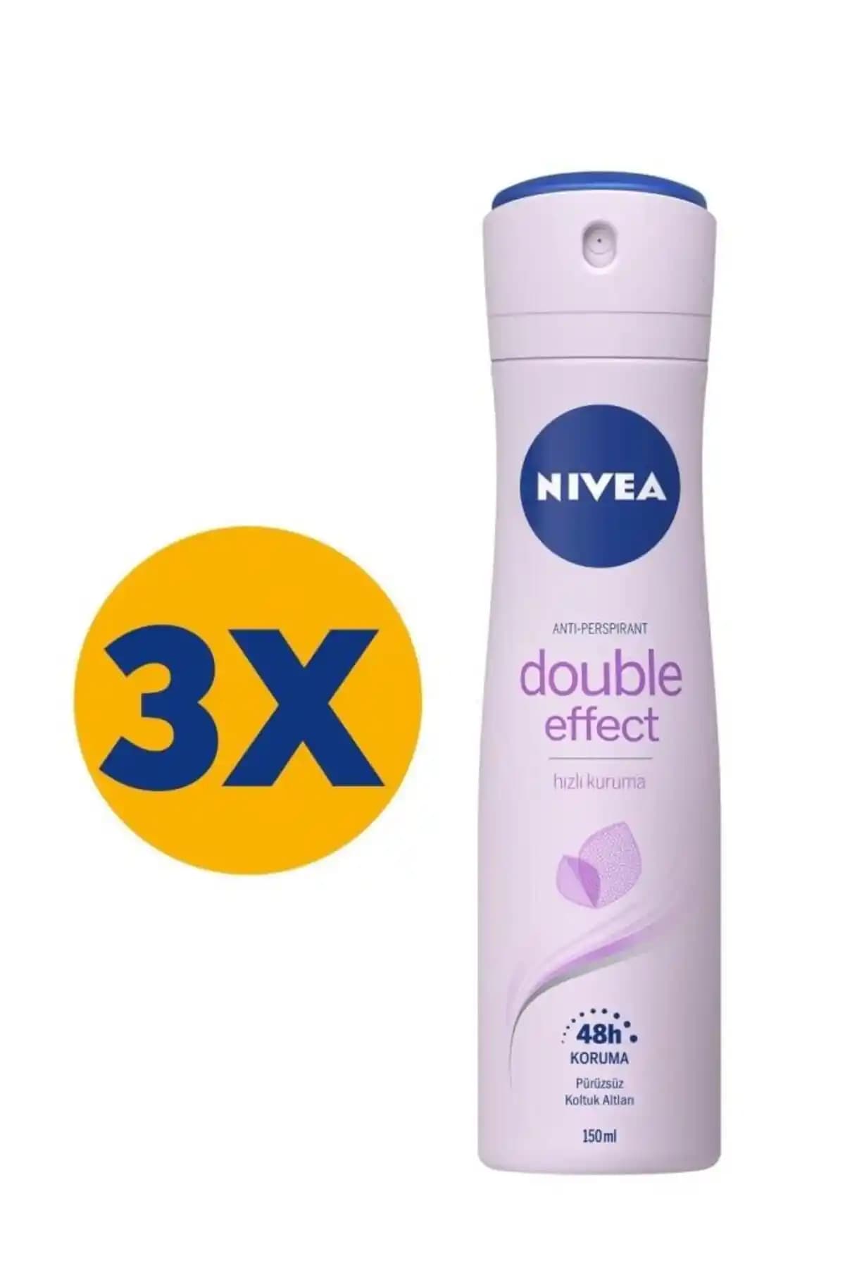NIVEA Double Effect Mor Düşler Sprey Deodorant 150ml Kadın için Etkili Koruma