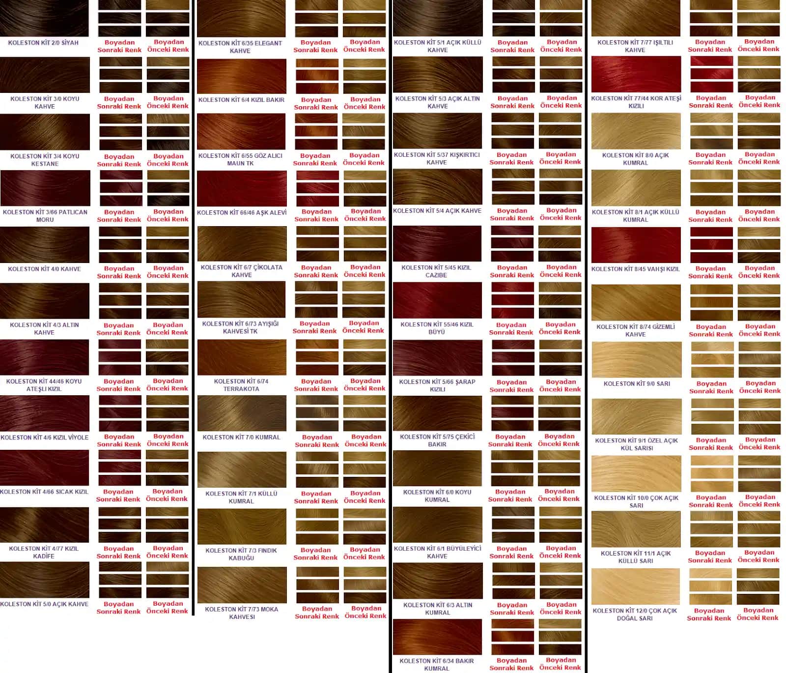 Koleston Katalogu: Profesyonel ve Kalıcı Saç Boyası Seçenekleri ve Teknolojik Özellikler