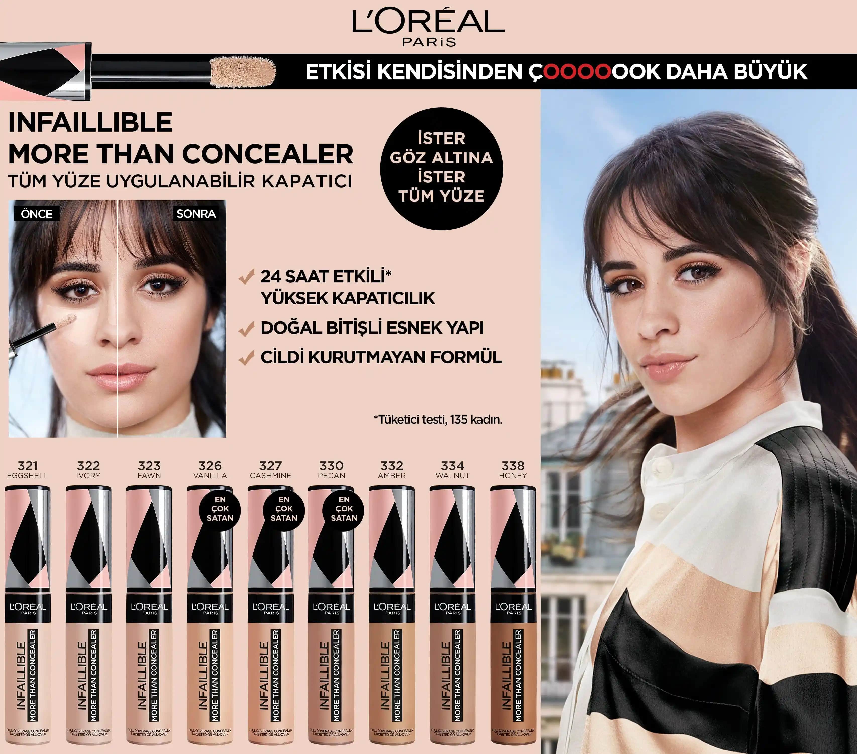 L'Oréal Paris İnfaillible Kapatıcı Renkleri ve Özellikleri Cilt Uygun Seçenekler