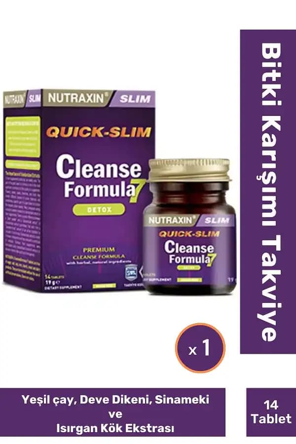 Nutraxin Cleanse Formula 7 Detoks ve Kilo Verme Destekleyici Bitki Takviyesi