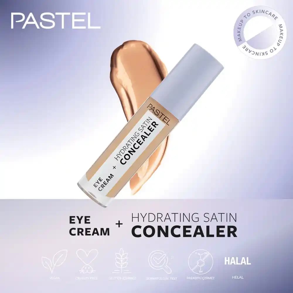 Pastel Hydrating Satin Concealer ile doğal ve nemli makyaj performansı sağlama