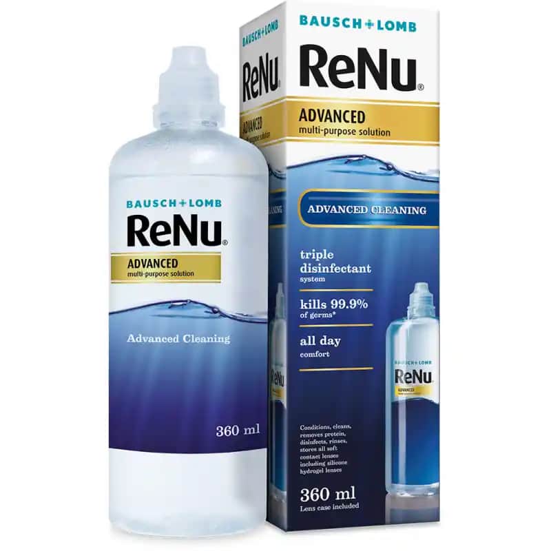 Renu Advanced 360ml Kontakt Lens Bakım Çözümü Gelişmiş Dezenfeksiyon ve Temizlik Özellikleri