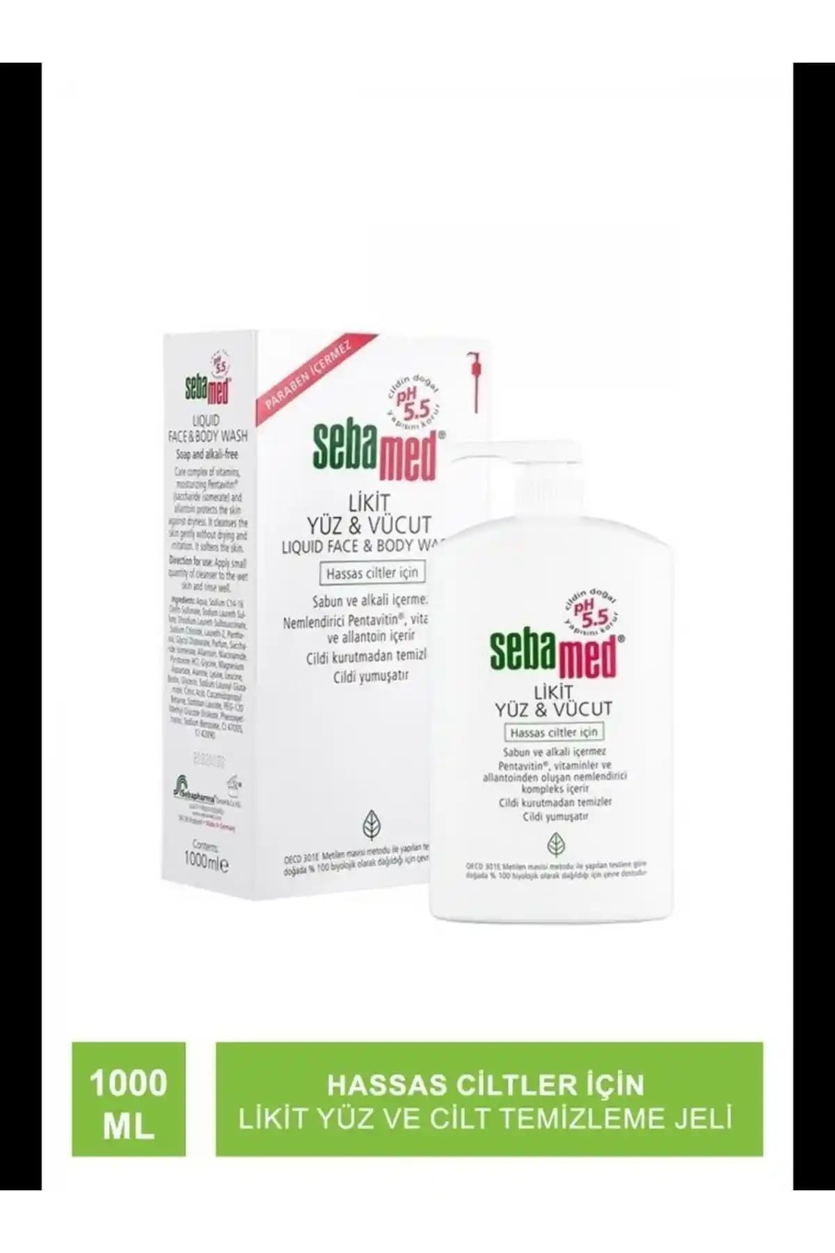 Sebamed Likit Yüz ve Vücut Temizleme Jeli 1000 ml Hassas Ciltler İçin Güvenilir Temizlik Çözümü