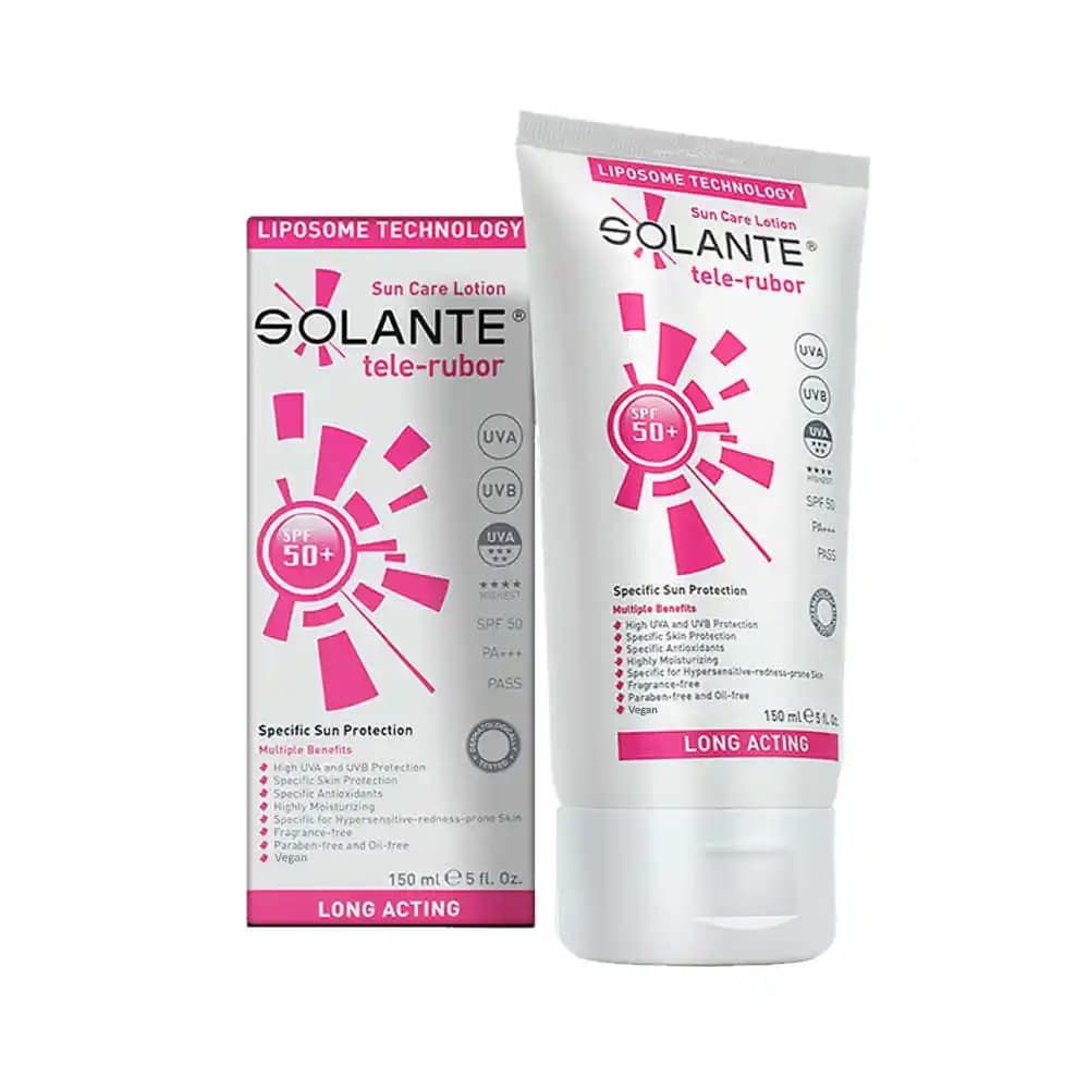 Solante Tele-Rubor SPF 50+ Hassas Ciltler İçin Güçlü Güneş Koruyucu Losyon