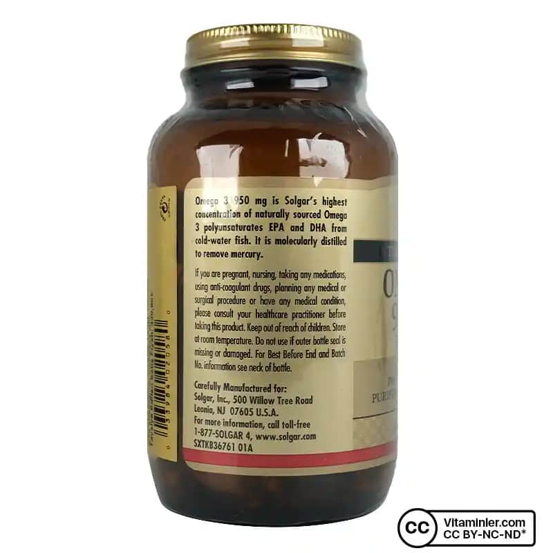 Solgar Omega 3 950 mg: Kaliteli Balık Yağı Takviyesi ile Sağlıklı Yaşam Destekleri