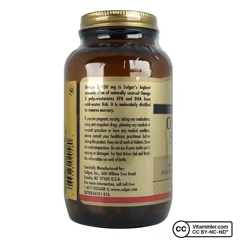 Solgar Omega 3 950 mg: Kaliteli Balık Yağı Takviyesi ile Sağlıklı Yaşam Destekleri