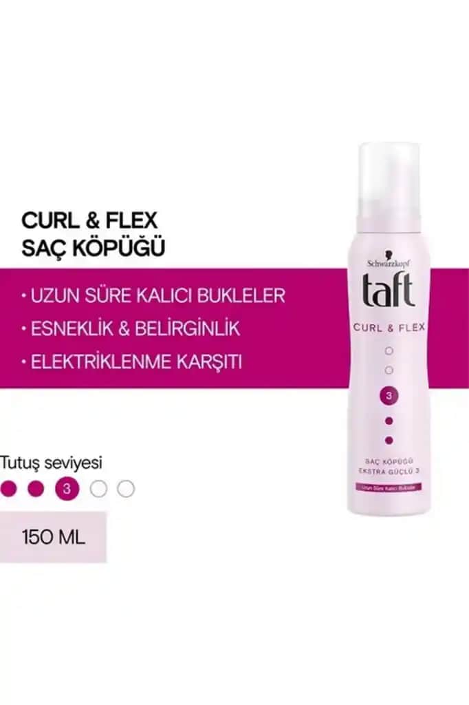 Taft Curl & Flex Saç Köpüğü ile Uzun Süre Kalıcı ve Hacimli Bukleler Yaratın