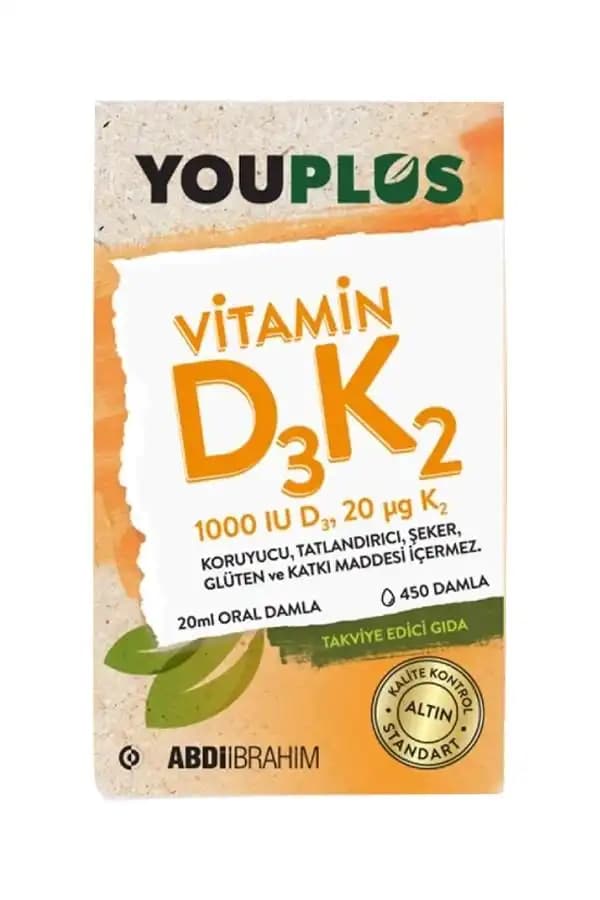 Youplus D3K2 Takviyesi: Kemik Sağlığı ve Bağışıklık Destekleyen Vitamin Kombinasyonu