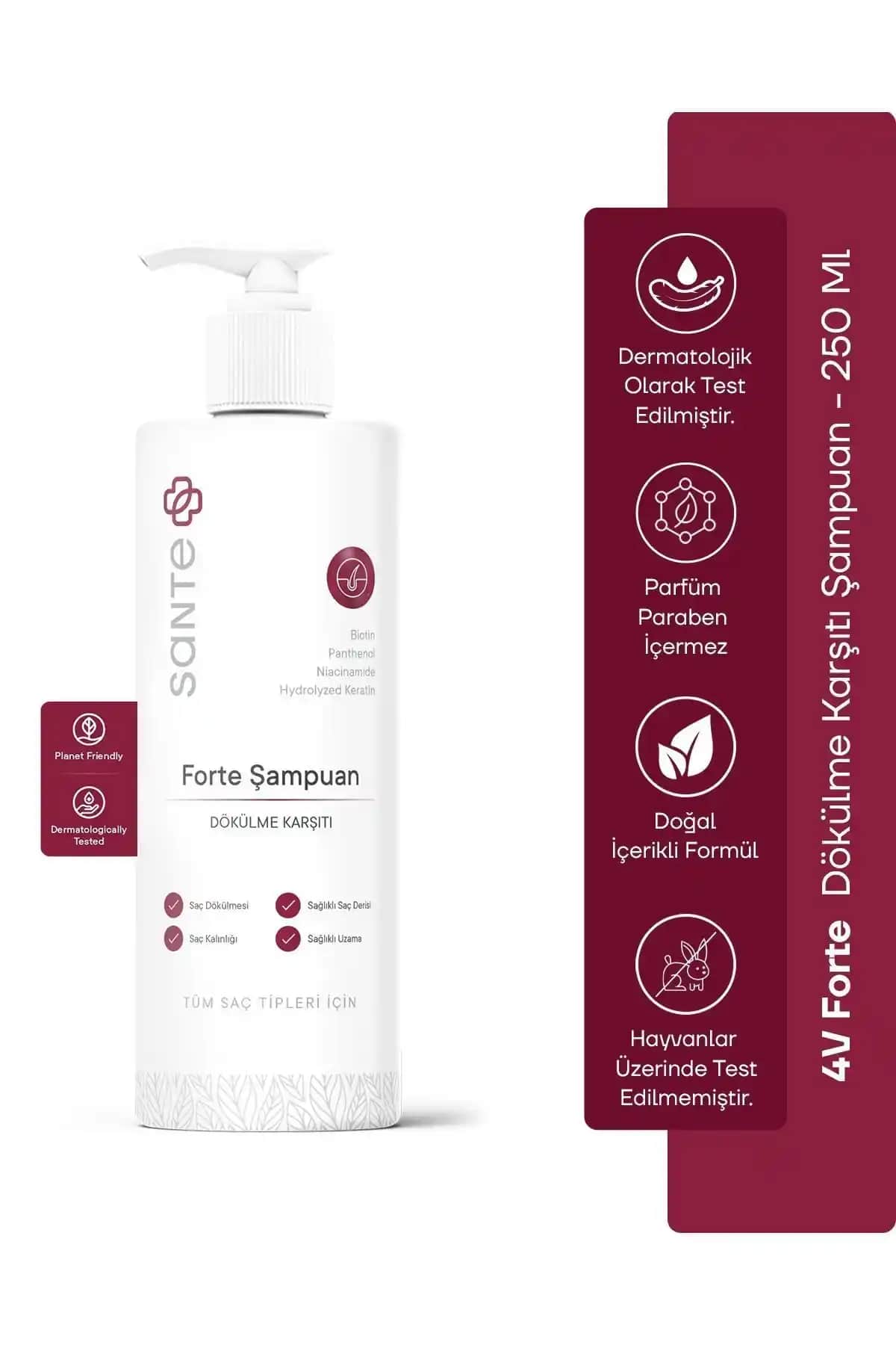 SantePlus Saç Dökülmesi Karşıtı 4V Forte Şampuan ile Sağlıklı Saçlar