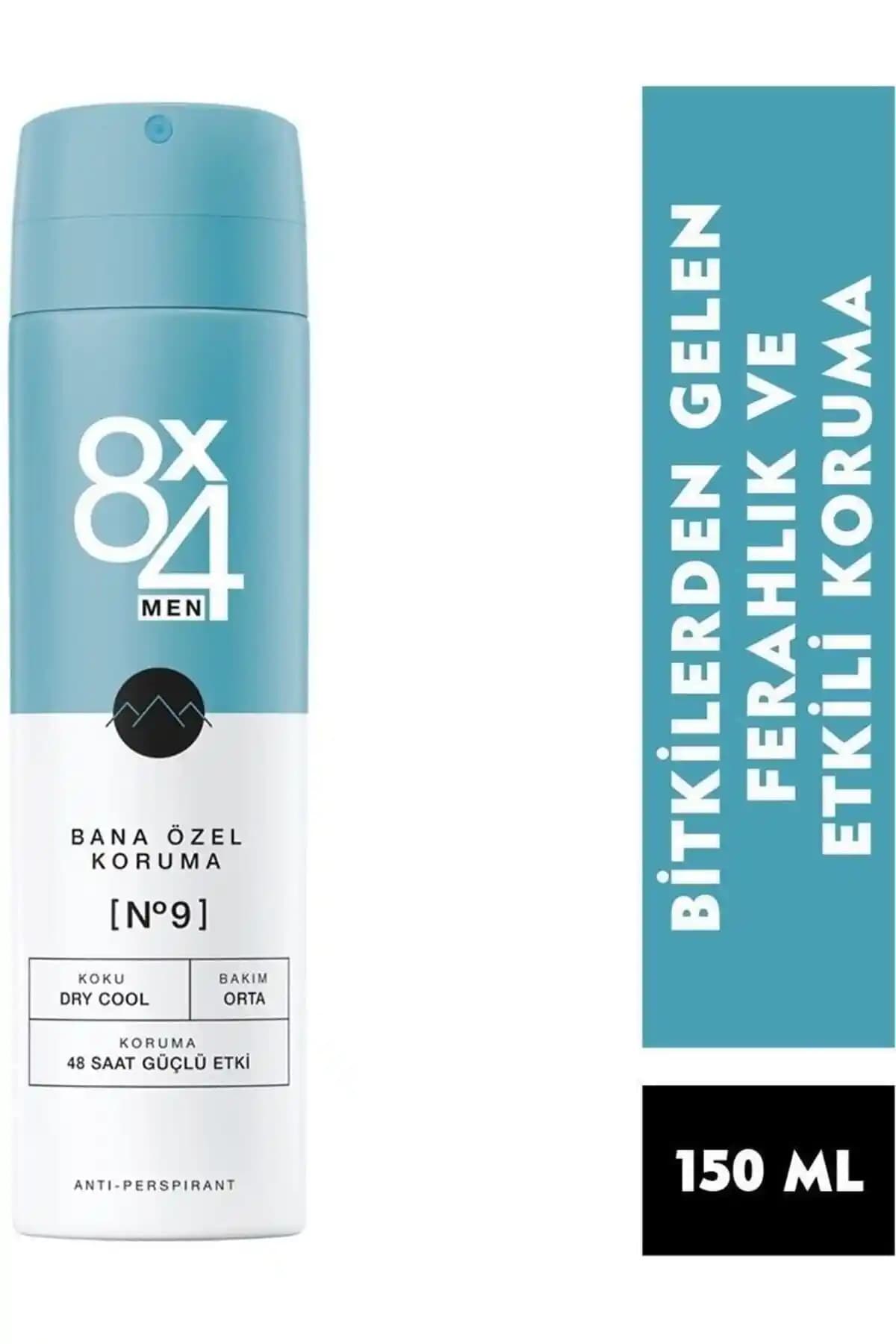 8x4 Men Deodorant Spray No.9: Erkekler için Kalıcı Ferah Koku