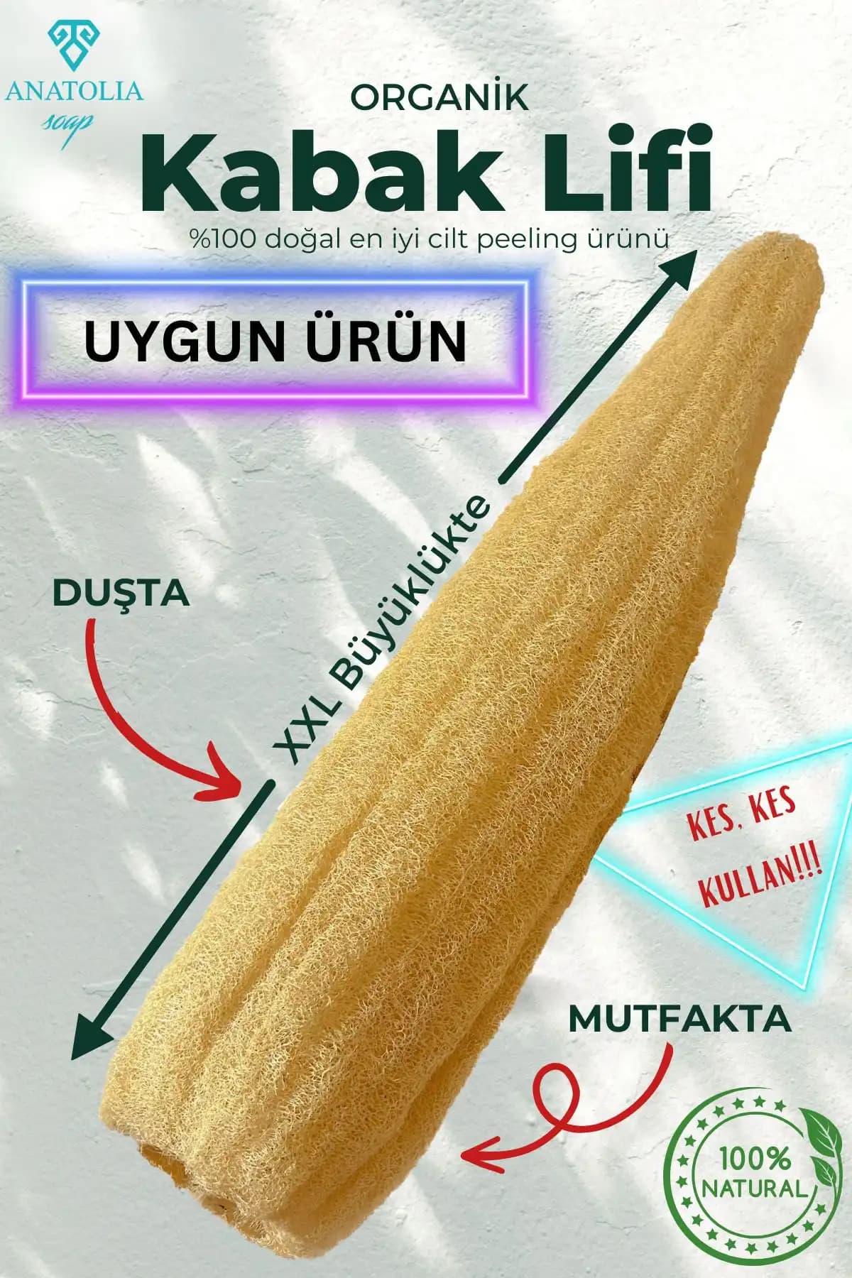 Anatolia Soap Kabak Lifi ve ARVALE Masajlı Duş Lifi Karşılaştırması 1
