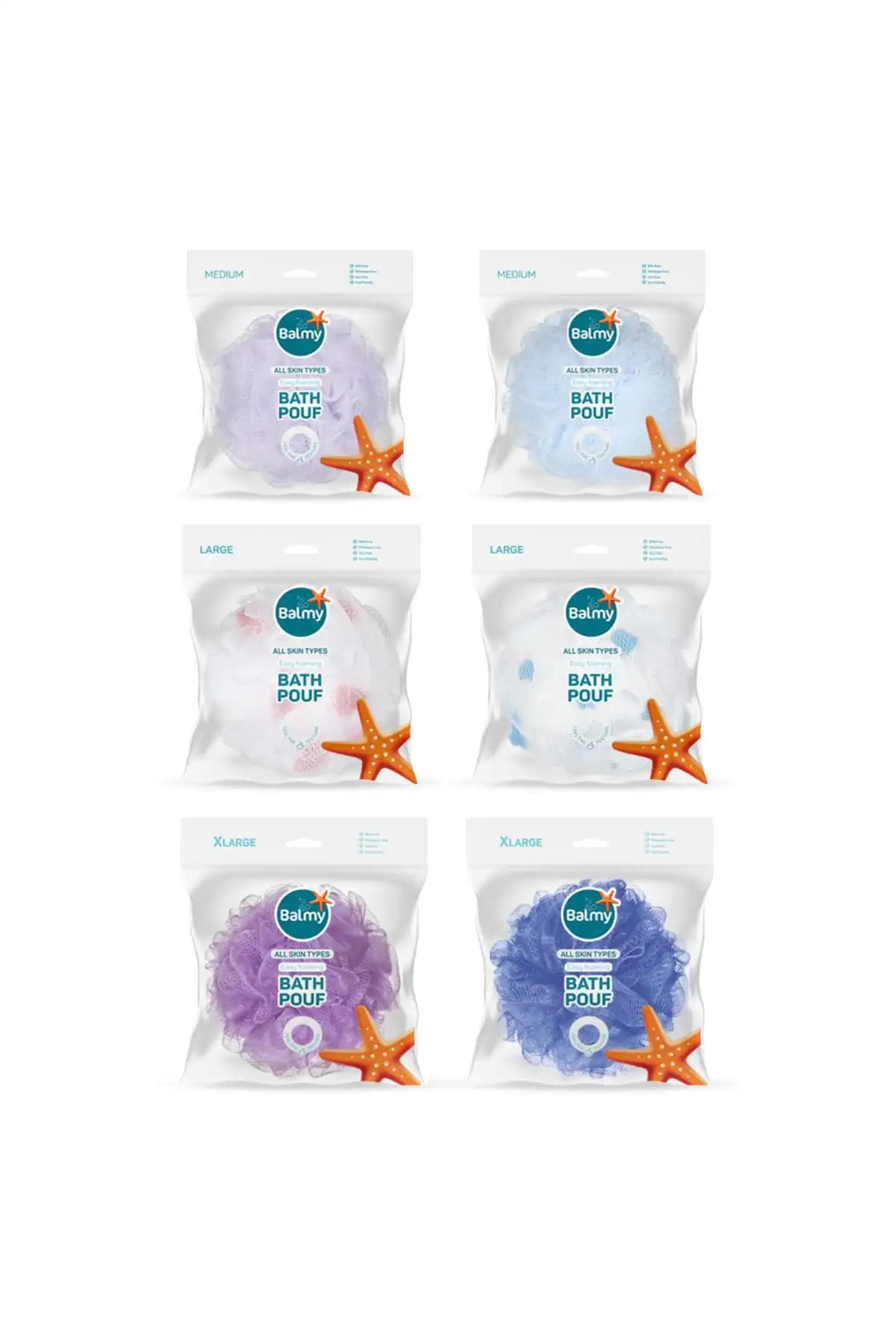 Balmy 6'lı Ponpon ve XLarge 3'lü Paket Banyo Lifleri Karşılaştırması 1