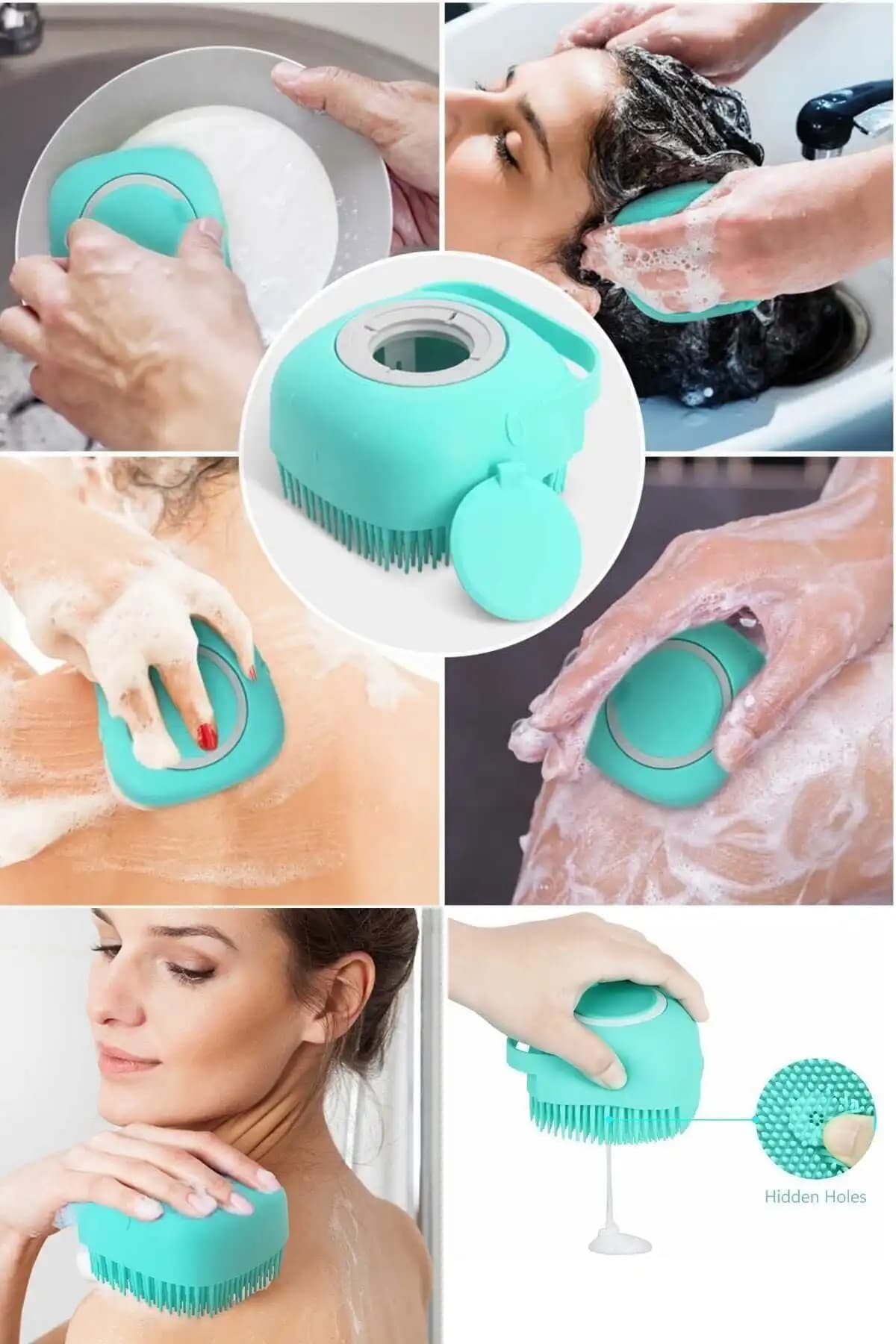 Beyzana Vantuzlu Silikon Banyo Fırçası ve Şampuan Hazneli Silikon Peeling Duş Fırçası Karşılaştırması 2