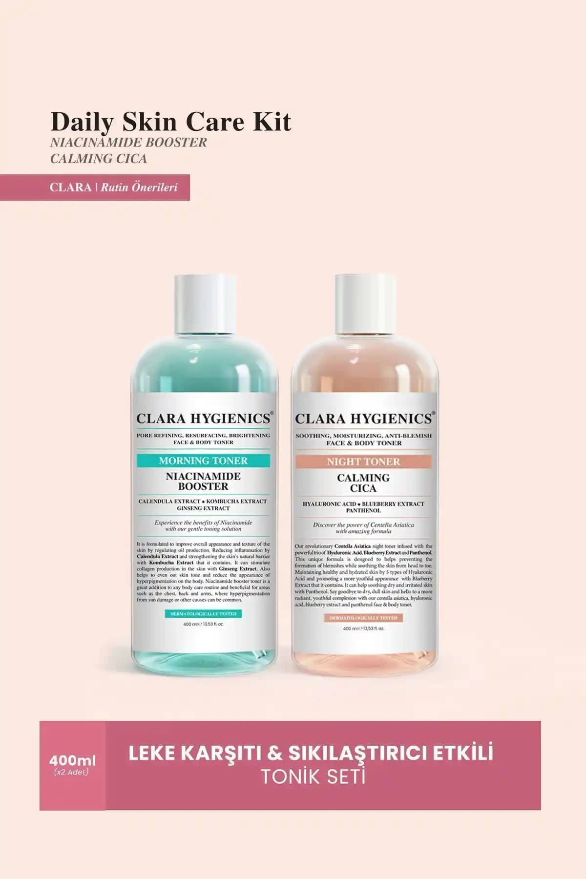 Clara Hygienics Leke Karşıtı ve Niacinamide Tonik Karşılaştırması ve Kullanım Önerileri