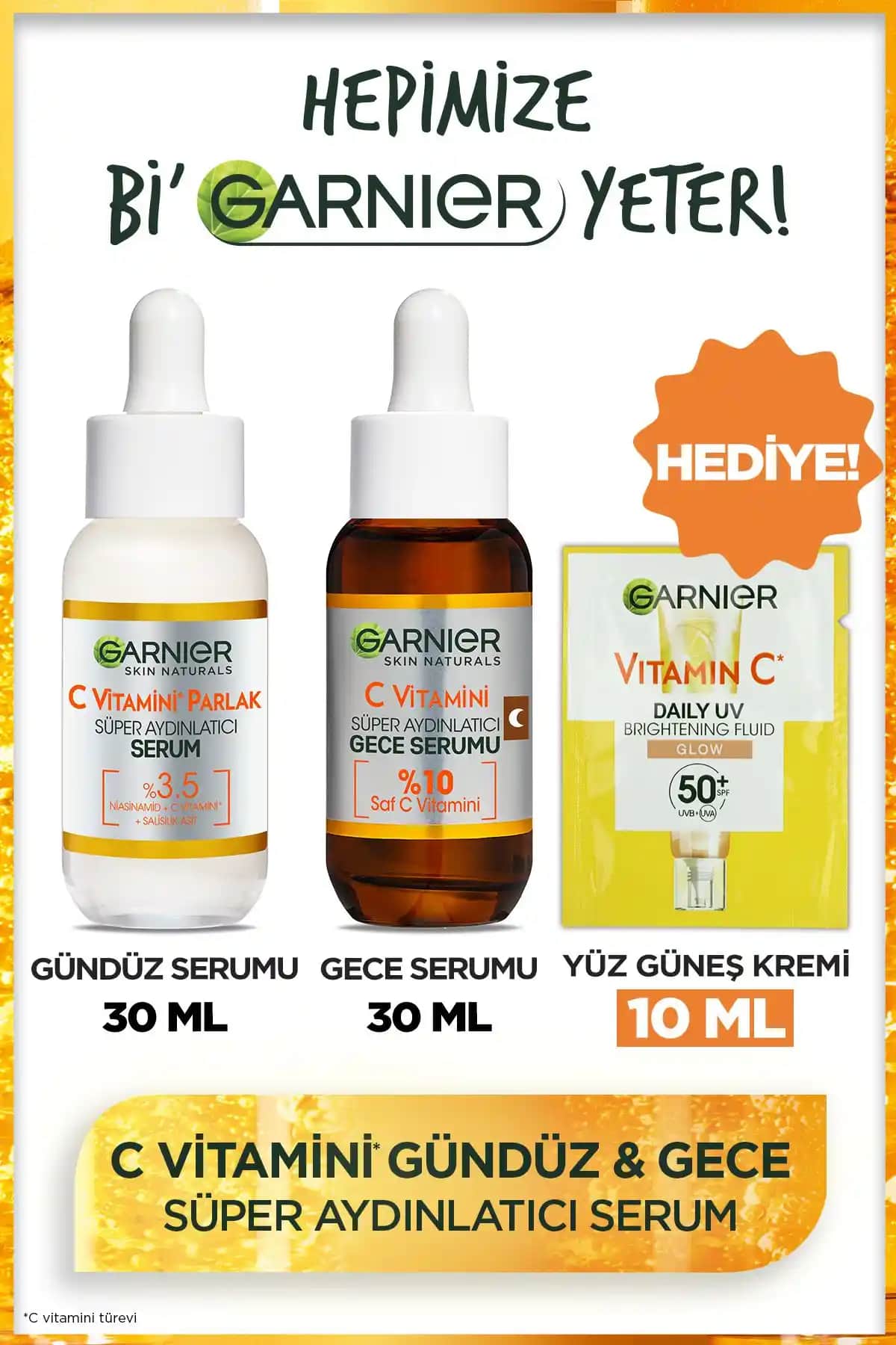 Garnier C Vitamini Parlak Serum Seti ve The Purest Solutions Leke Karşıtı Arbutin Serumu Karşılaştırması