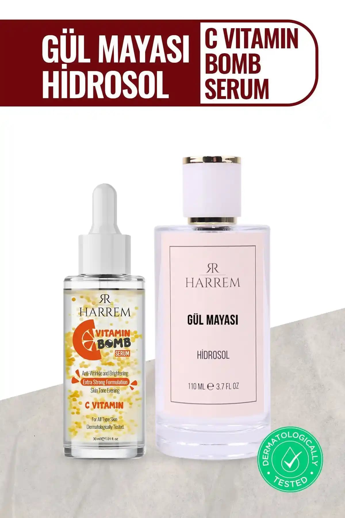 Harrem C Vitamin Serum ve Gül Mayası Suyu Seti ile Vitamin Tonik Karşılaştırması