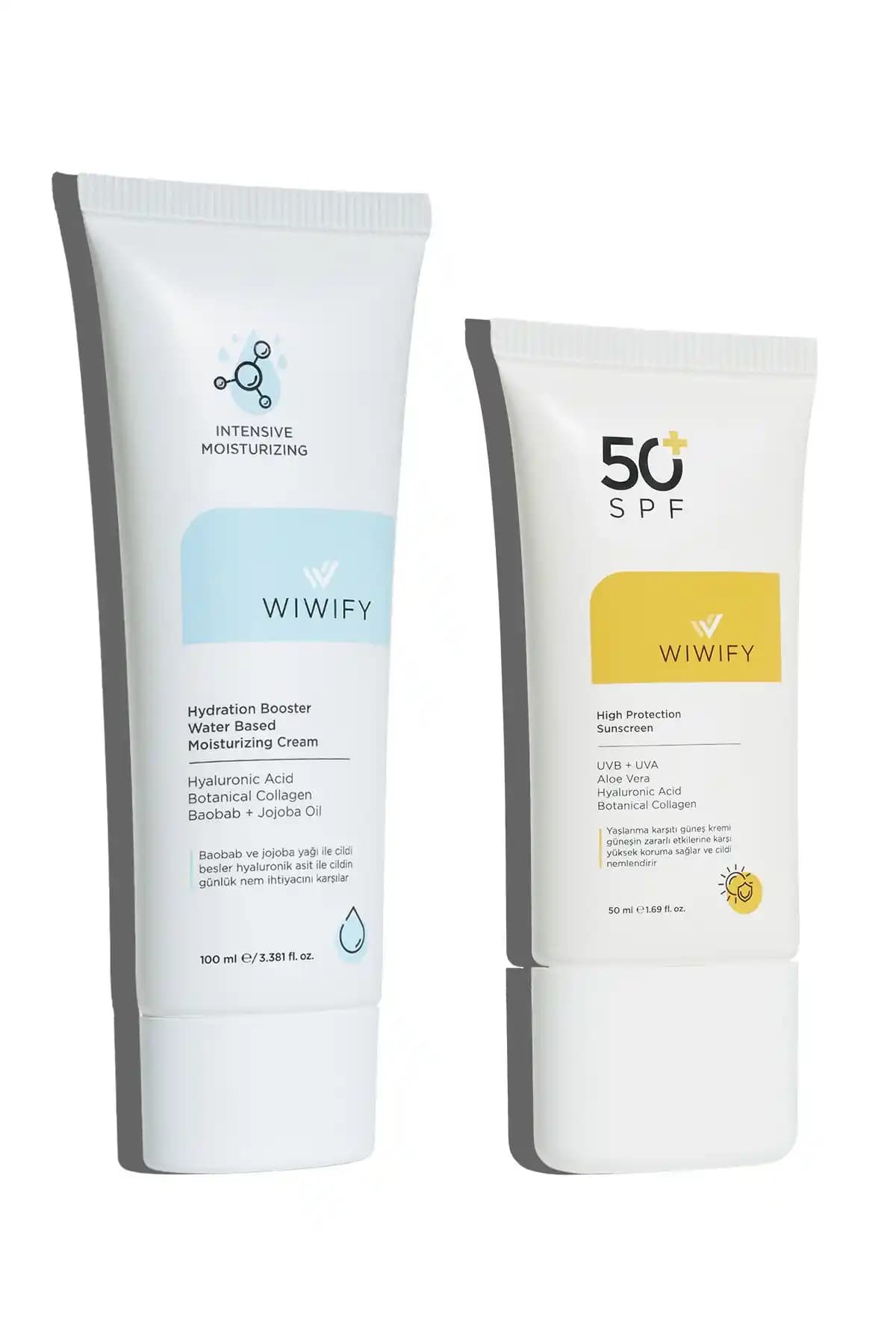 WIWIFY Güneş Koruması ve Nemlendirme Seti ile Hydra-BOMB Karşılaştırması
