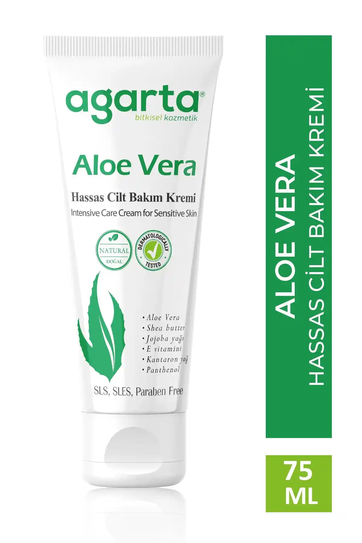 Agarta Doğal Aloe Vera Nemlendirici Kremi Türkiye Menşei, Hassas Ciltler İçin Uygun, Doğal ve Vegan Formül
