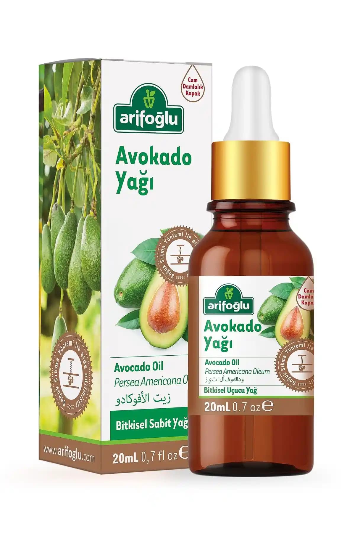 Arifoğlu Avokado Yağı 20ml Doğal ve Çok Yönlü Cilt ve Saç Bakım Ürünü