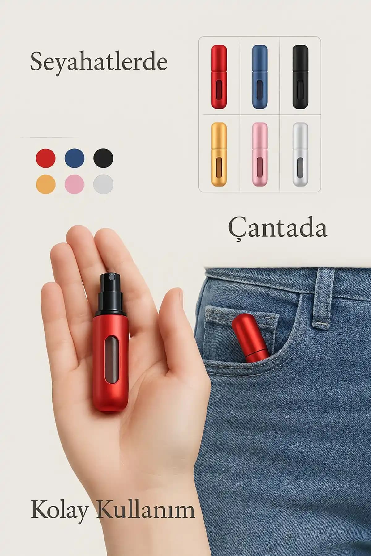 ARVALE Doldurulabilir Mini Parfüm Şişesi: Pratik ve Şık Seyahat Aksesuarı