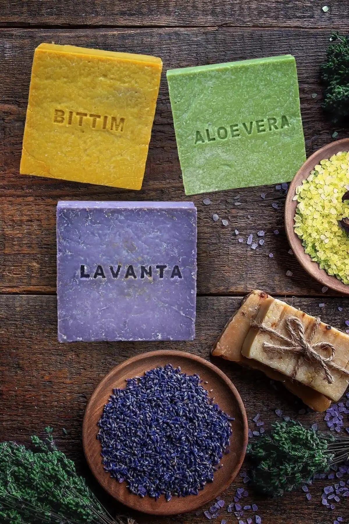 ASKA 3'lü Gurme Doğal Sabun Seti - Lavanta, Bıttım ve Aloe Vera ile Cilt Bakımı