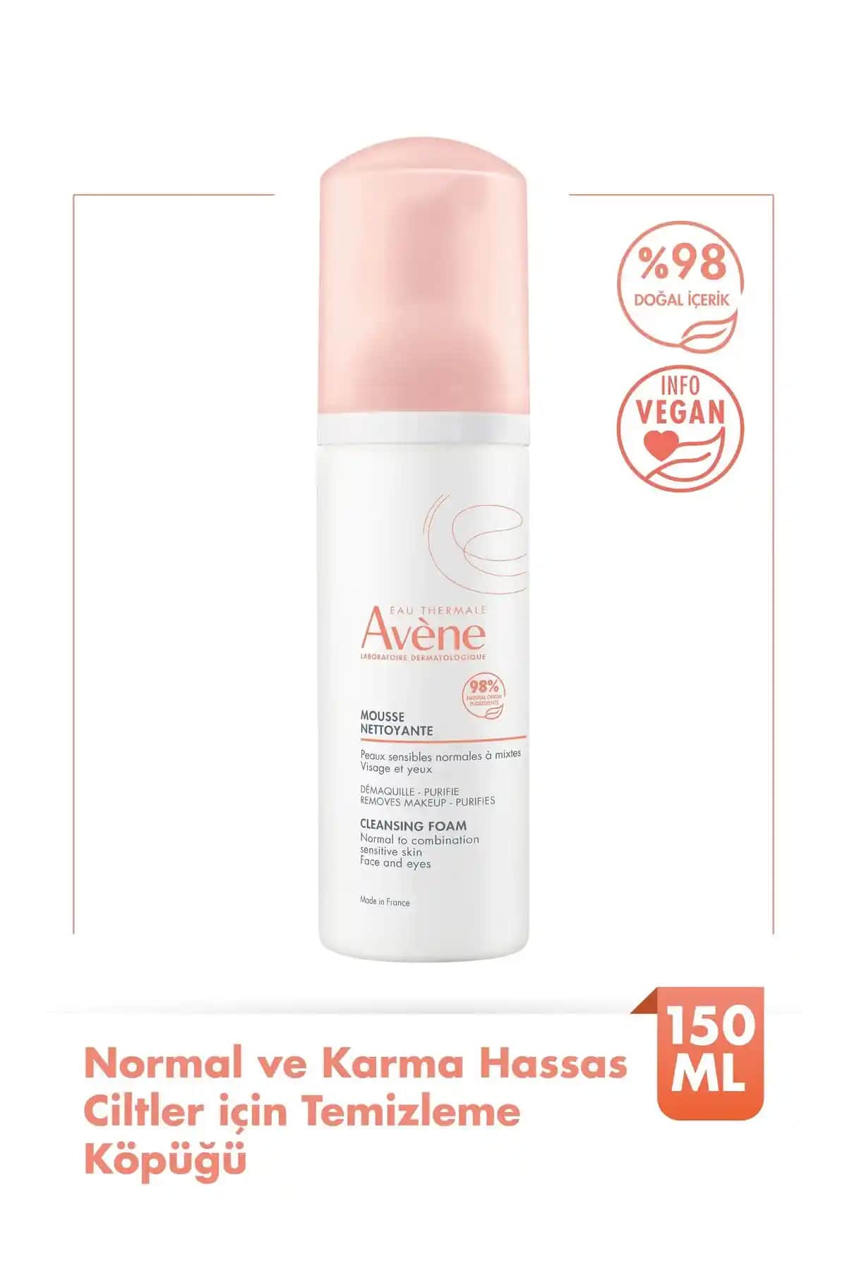 Avene Hassas ve Karma Ciltler İçin Doğal Temizleme Köpüğü 150 ml