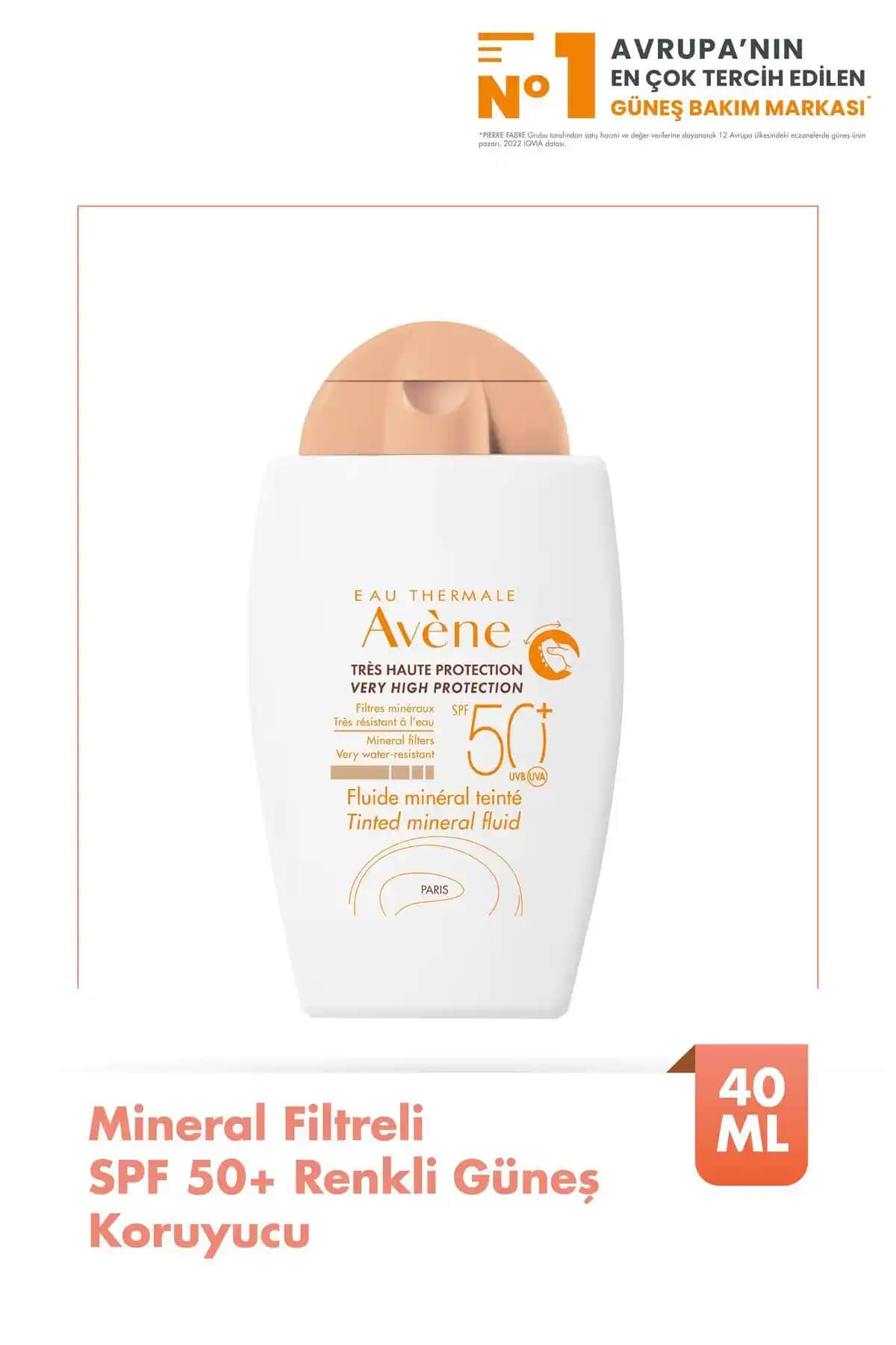 Avene Mineral Fluid SPF 50+ Hassas Ciltler İçin Yüksek Koruma Sunan Hafif Güneş Kremi
