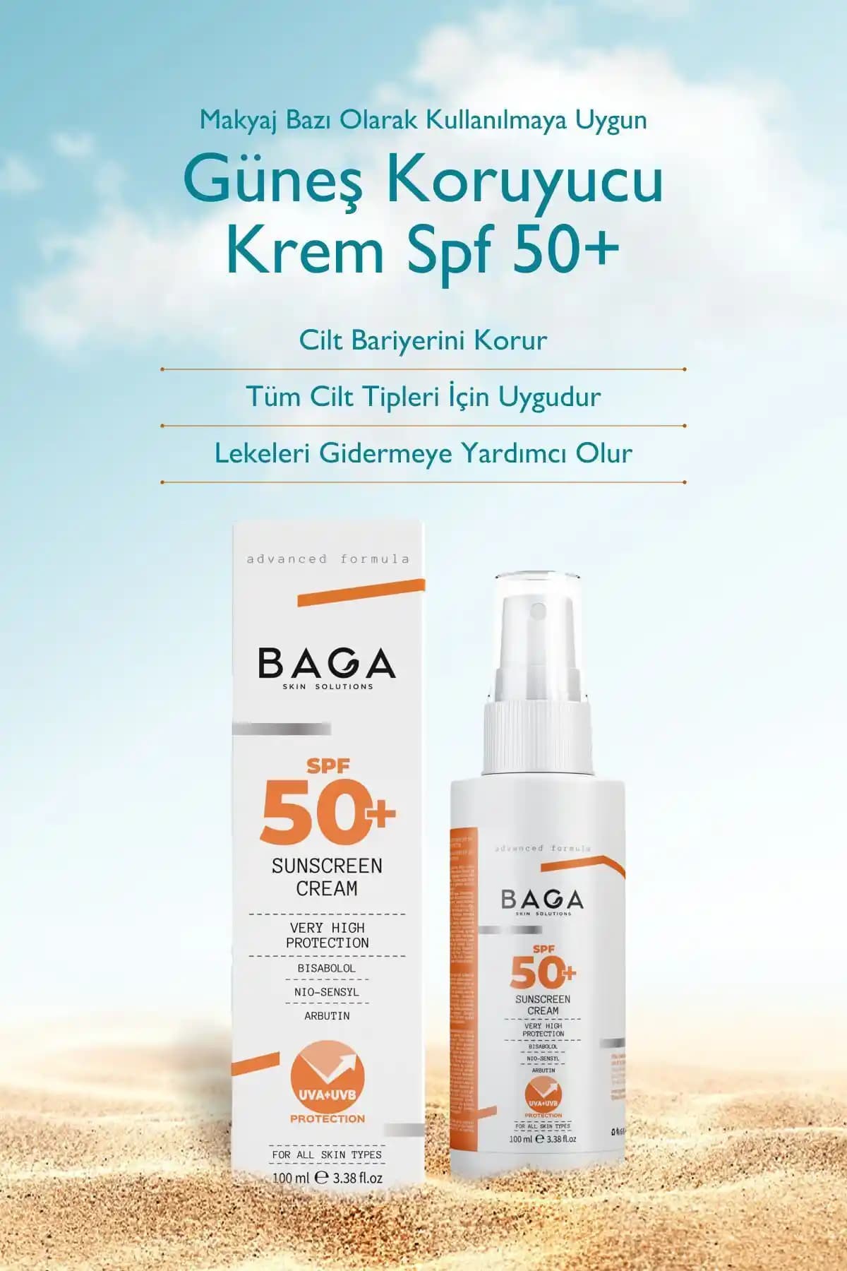Baga Güneş Koruyucu Krem SPF+ ile Güçlü ve Doğa Dostu Güneş Koruma Çözümü