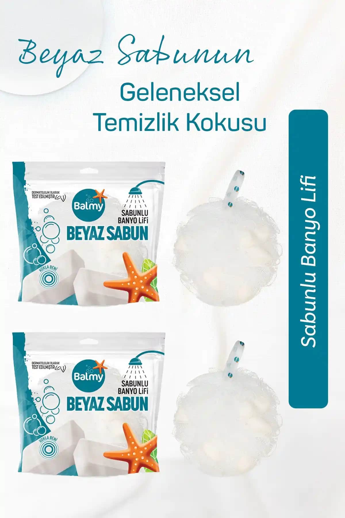 Balmy Beyaz Sabunlu Banyo Lifleriyle Hijyenik ve Ferah Bir Banyo Deneyimi