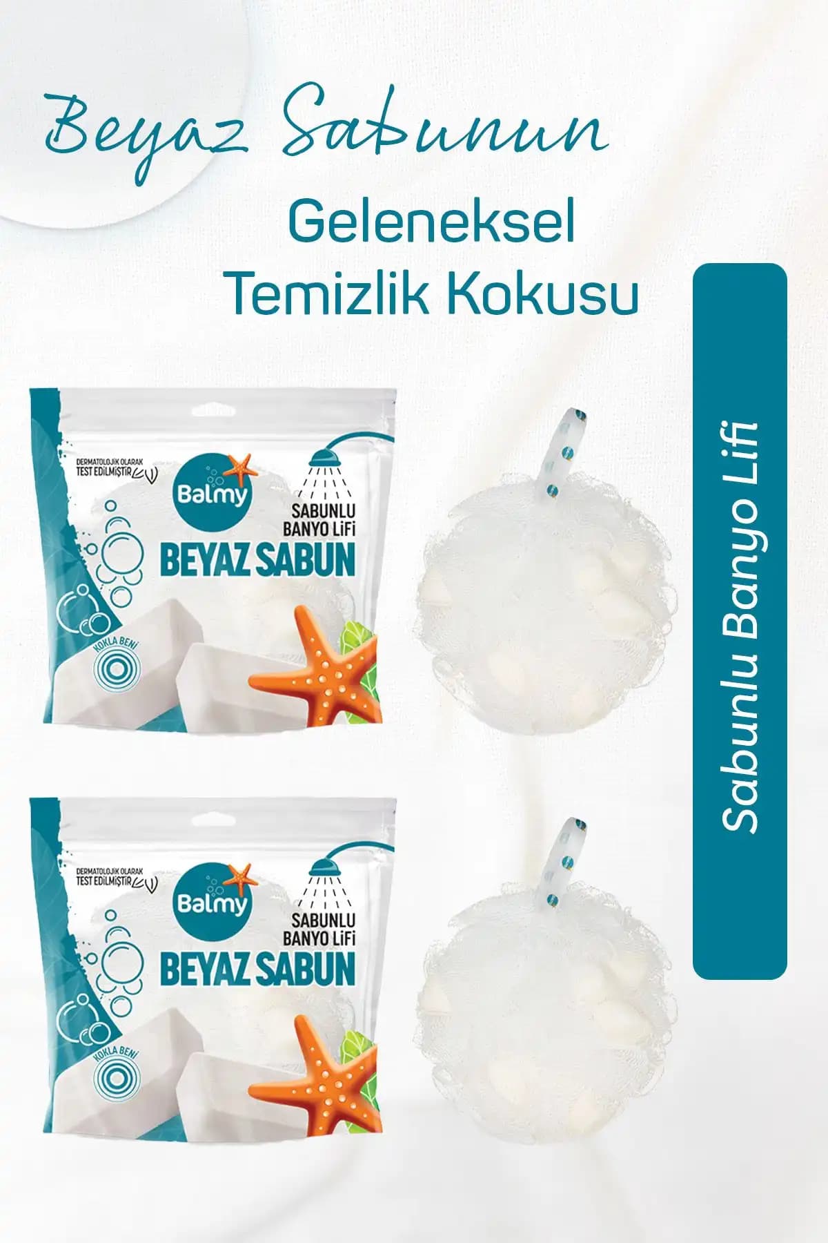 Balmy Beyaz Sabunlu Banyo Lifleriyle Hijyenik ve Ferah Bir Banyo Deneyimi