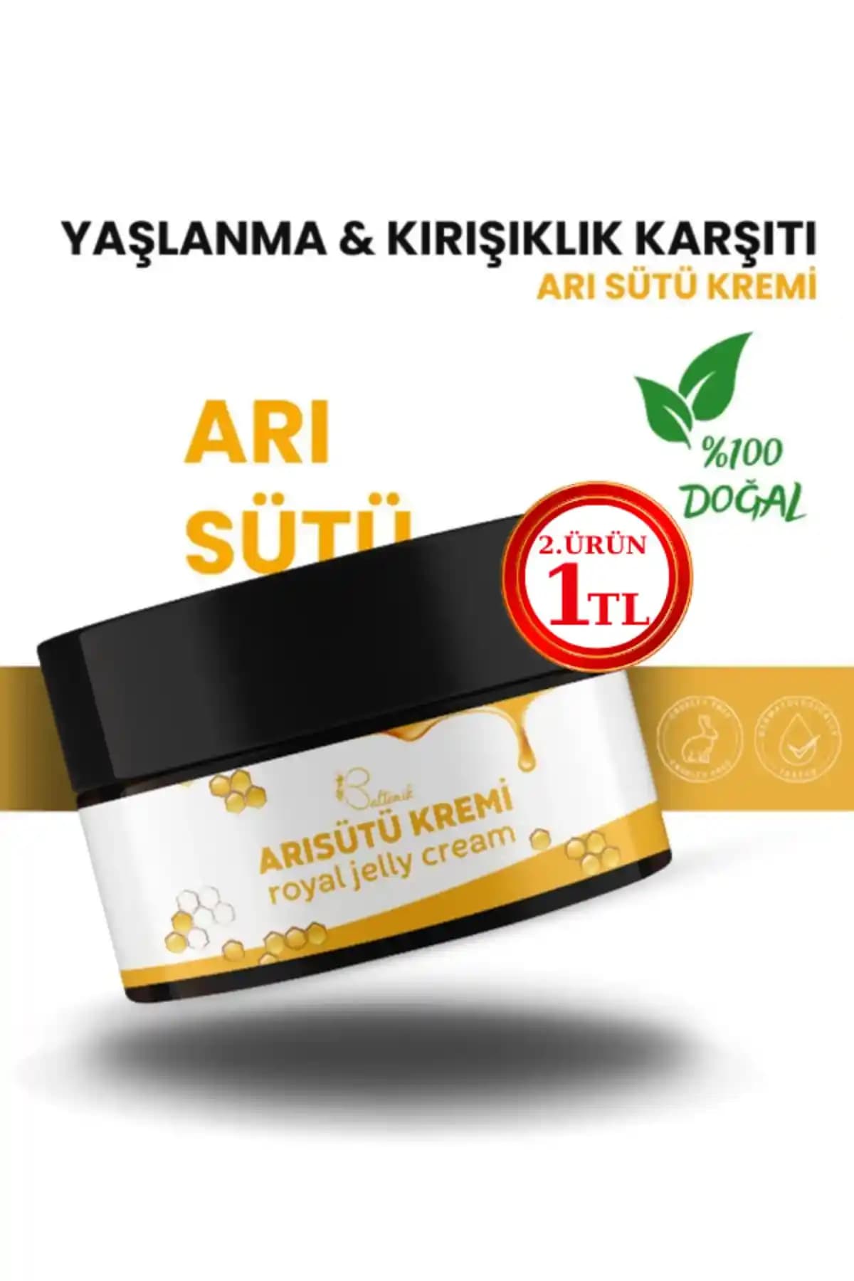 Baltonik Organik Arı Sütlü Krem Yaşlanma ve Kırışıklık Karşıtı Doğal Cilt Bakımı