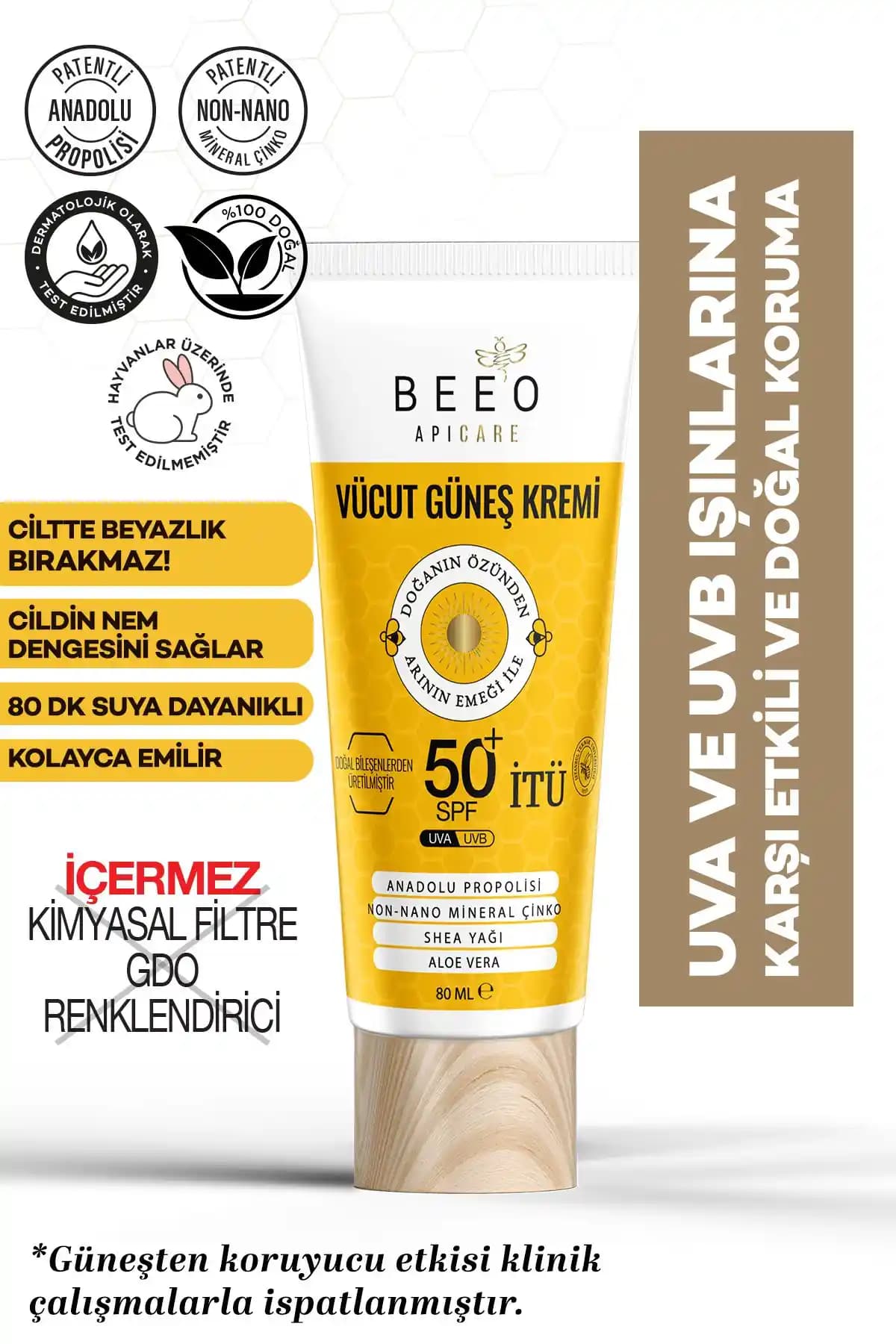 BEE'O Apicare Propolisli Vücut Güneş Kremi: Doğal Koruma ve Bakım Sunan SPF 50+ Ürünü