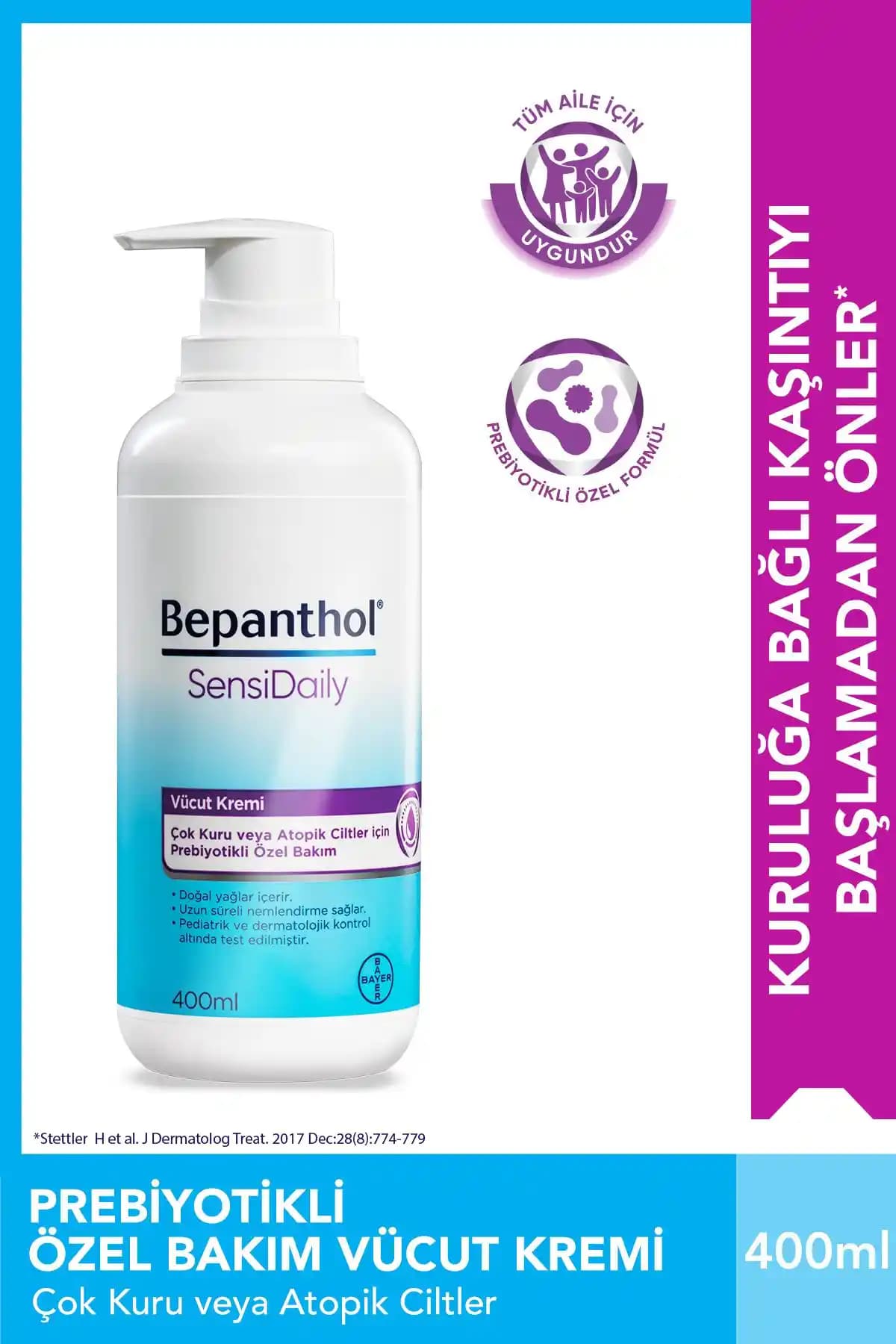 Bepanthol Sensidaily Pompalı Günlük Vücut Bakım Kremi Kuru ve Atopik Ciltler İçin Güvenli Çözüm
