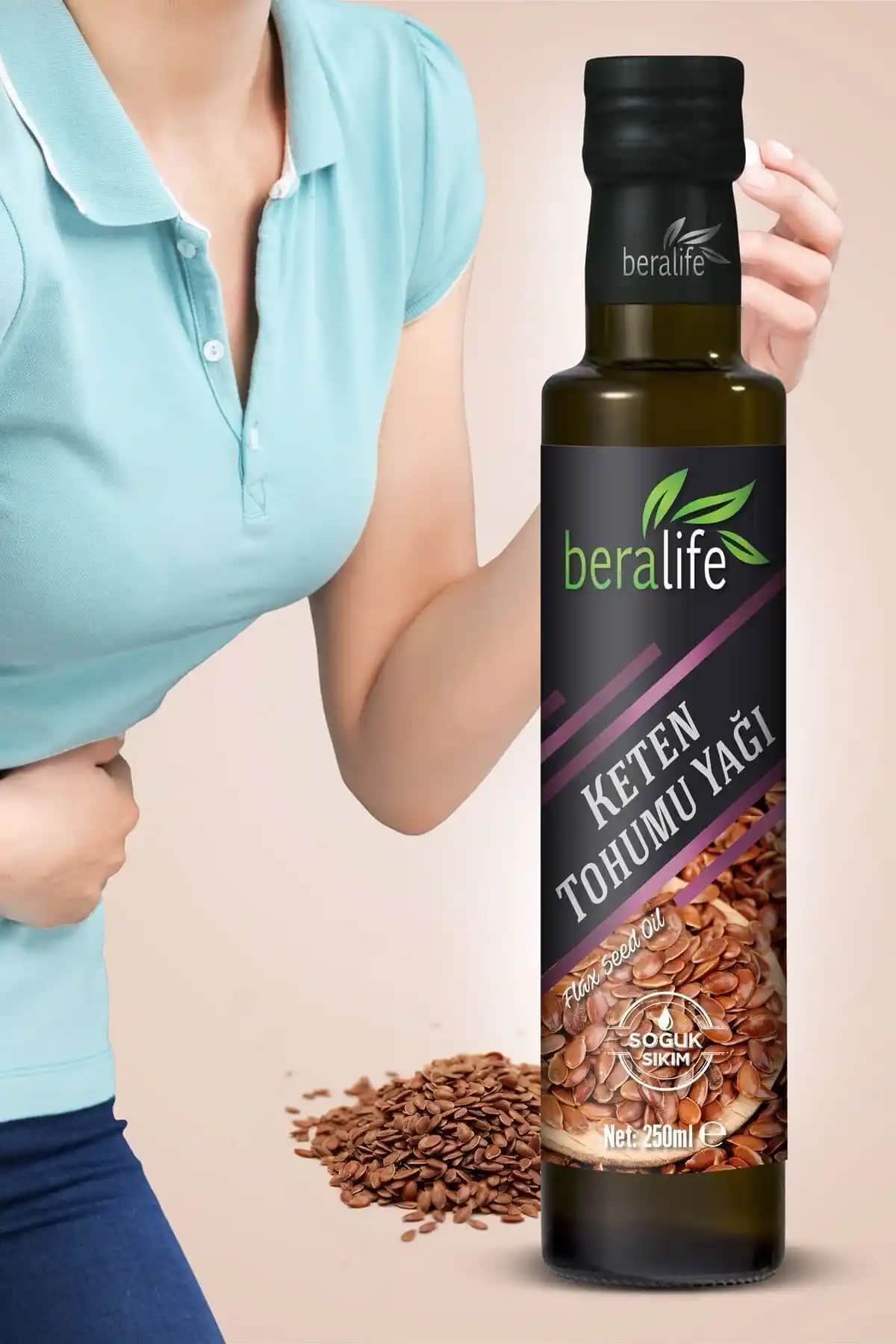 Beralife Keten Tohumu Yağı: Doğal ve Katkısız Sağlıklı Yağlar 250 ml Cam Şişe