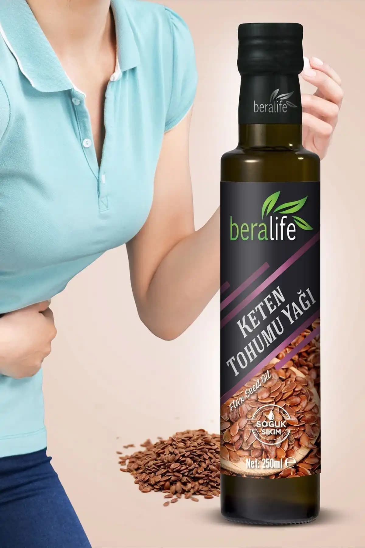 Beralife Keten Tohumu Yağı: Doğal ve Katkısız Sağlıklı Yağlar 250 ml Cam Şişe