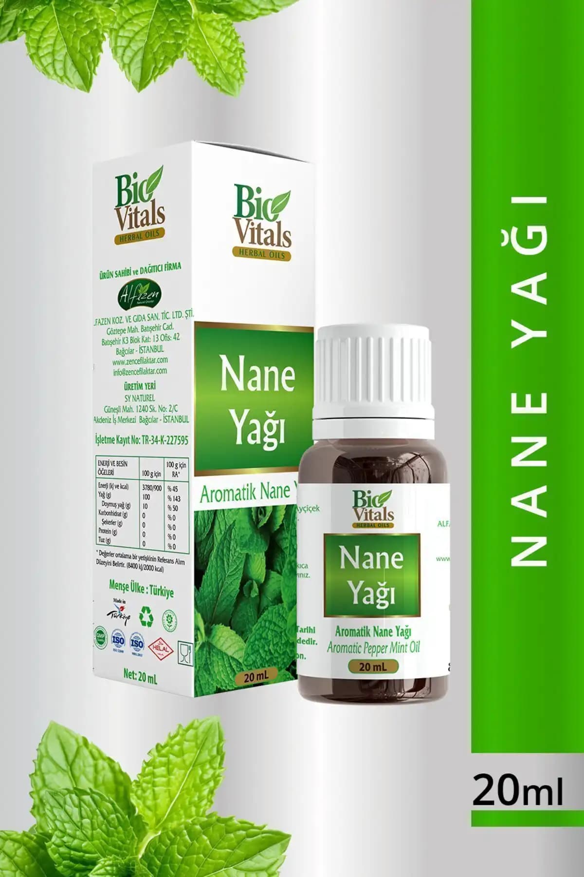 Bio Vitals Nane Yağı 20 ml doğal ferahlatıcı ve çok yönlü aromaterapi ürünü