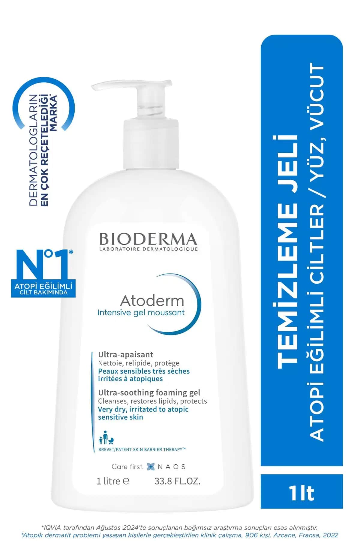 2025'te Kuru ve Atopik Ciltler İçin Bioderma Atoderm Intensive Foaming Gel ile F