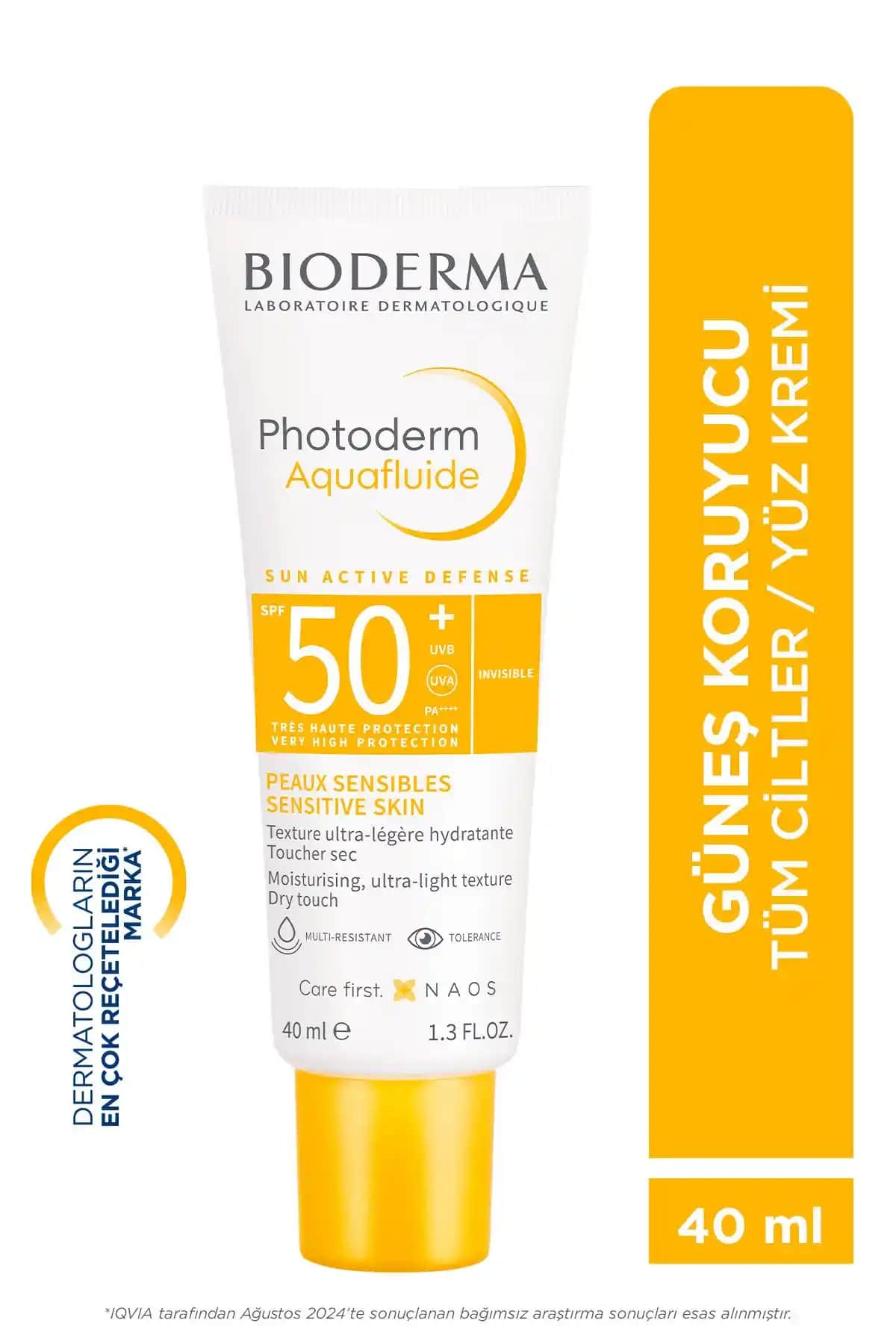 Bioderma Photoderm Aquafluid SPF50+ Hassas Ciltler İçin Yüksek Koruma Güneş Kremi