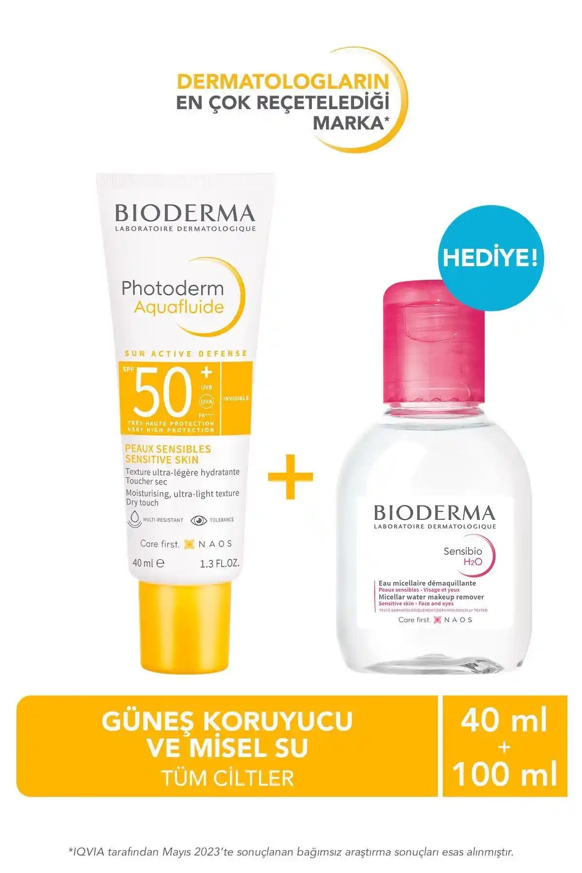 Bioderma Photoderm Aquafluid SPF50 ve Sensibio H2O 100ml İkili Setiyle Etkili Cilt Bakımı