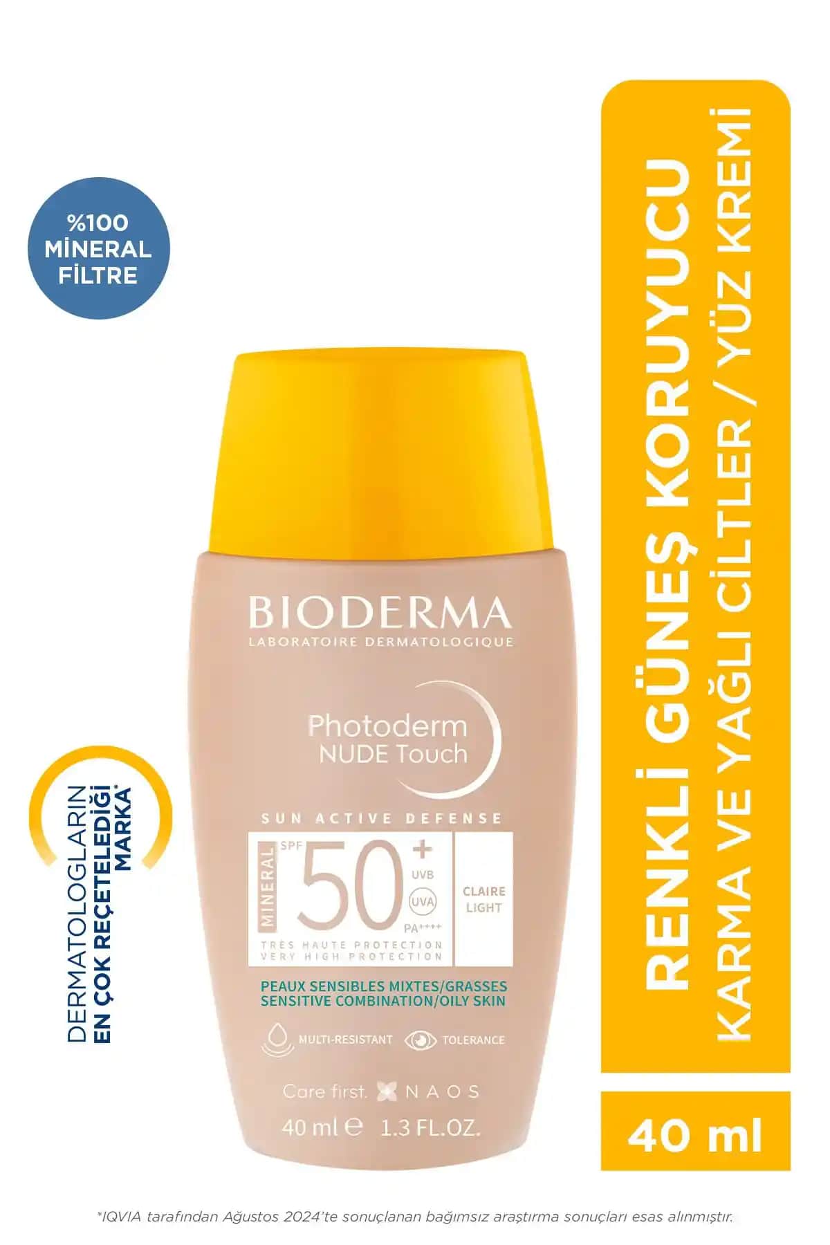 Bioderma Photoderm Nude Touch SPF50 Light: Hassas ve Karma Ciltler İçin Güçlü Güneş Koruyucu
