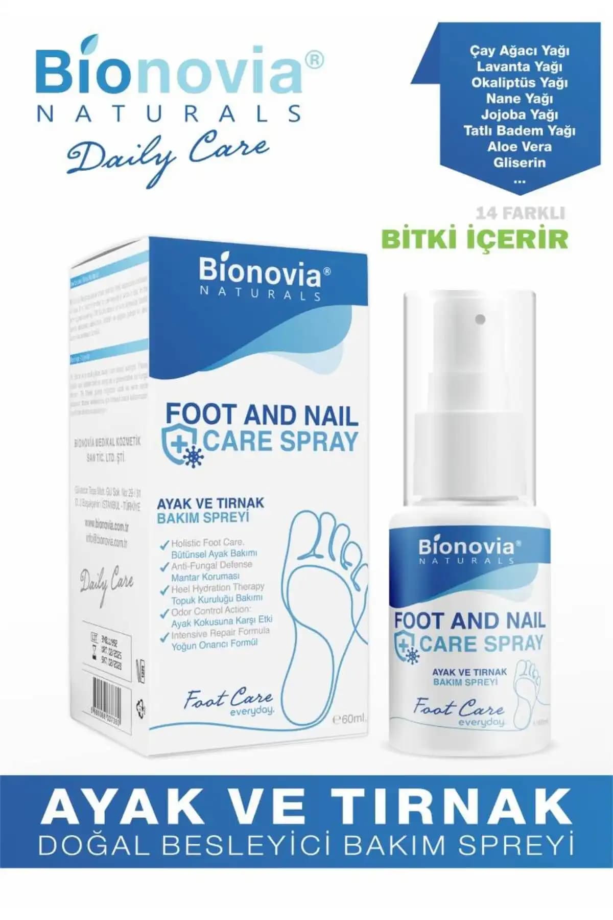 Bionovia Ayak Koku Önleyici Spreyi 60ml ile Gün Boyu Ferah ve Sağlıklı Ayaklar