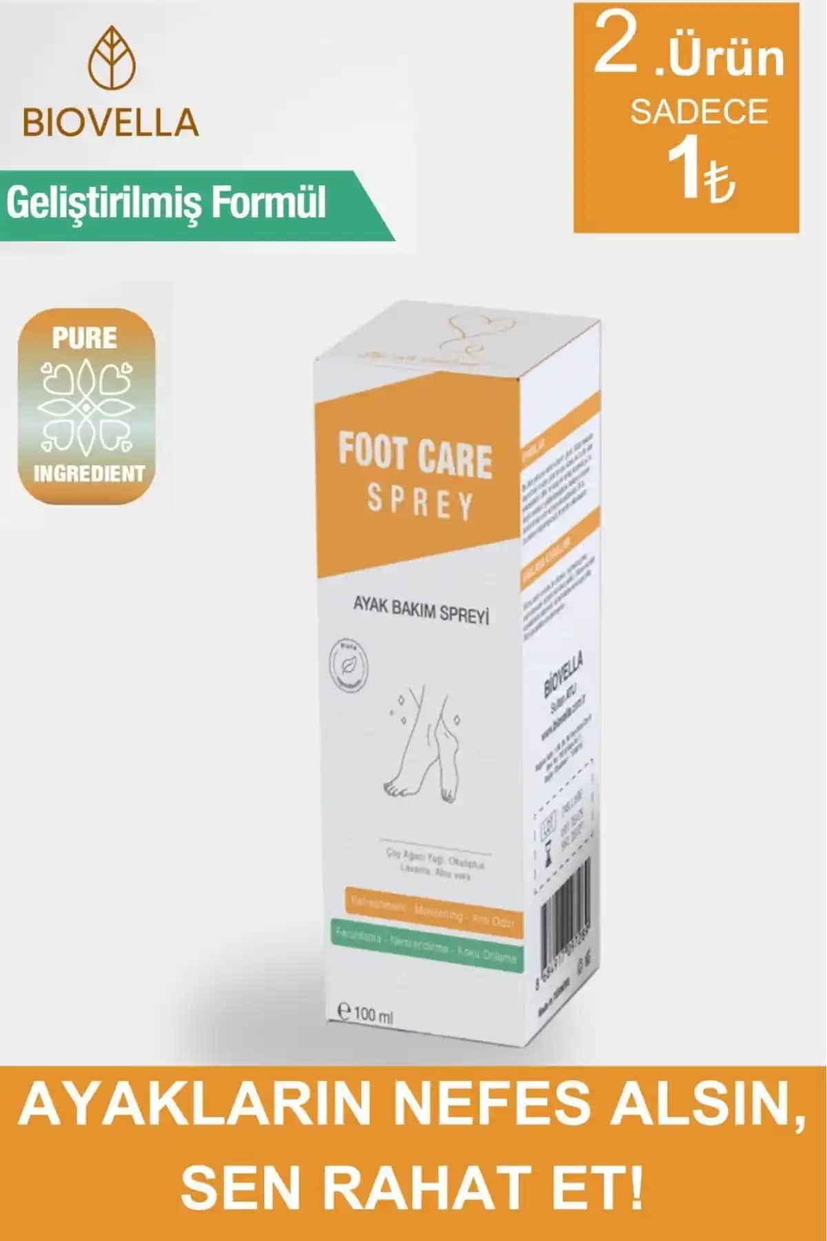 BİOVELLA Doğal Ayak Kokusu Giderici ve Terleme Önleyici Sprey 100ml