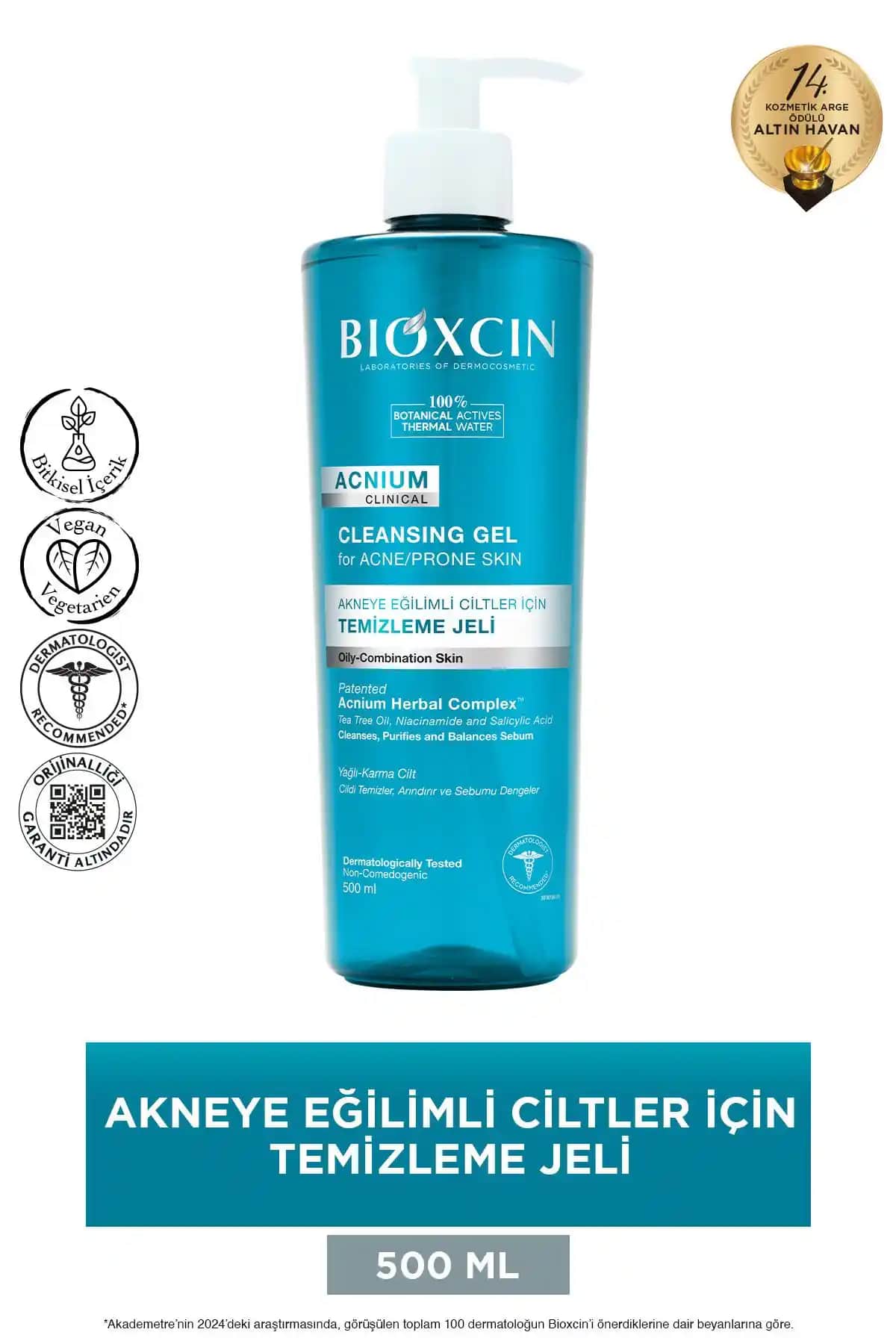 Bioxcin Acnium Sebum Dengeleyici Yüz Yıkama Jeli: Yağlı ve Karma Ciltler İçin Günlük Temizlik Ürünü
