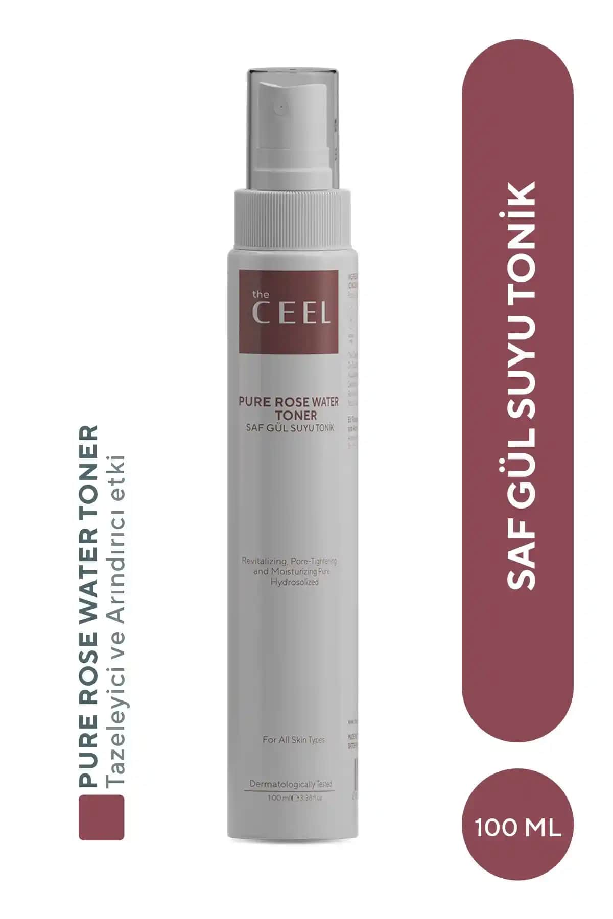 Ceel Gözenek Sıkılaştırıcı Saf Gül Suyu Tonik Doğal ve Hassas Ciltler İçin Uygun