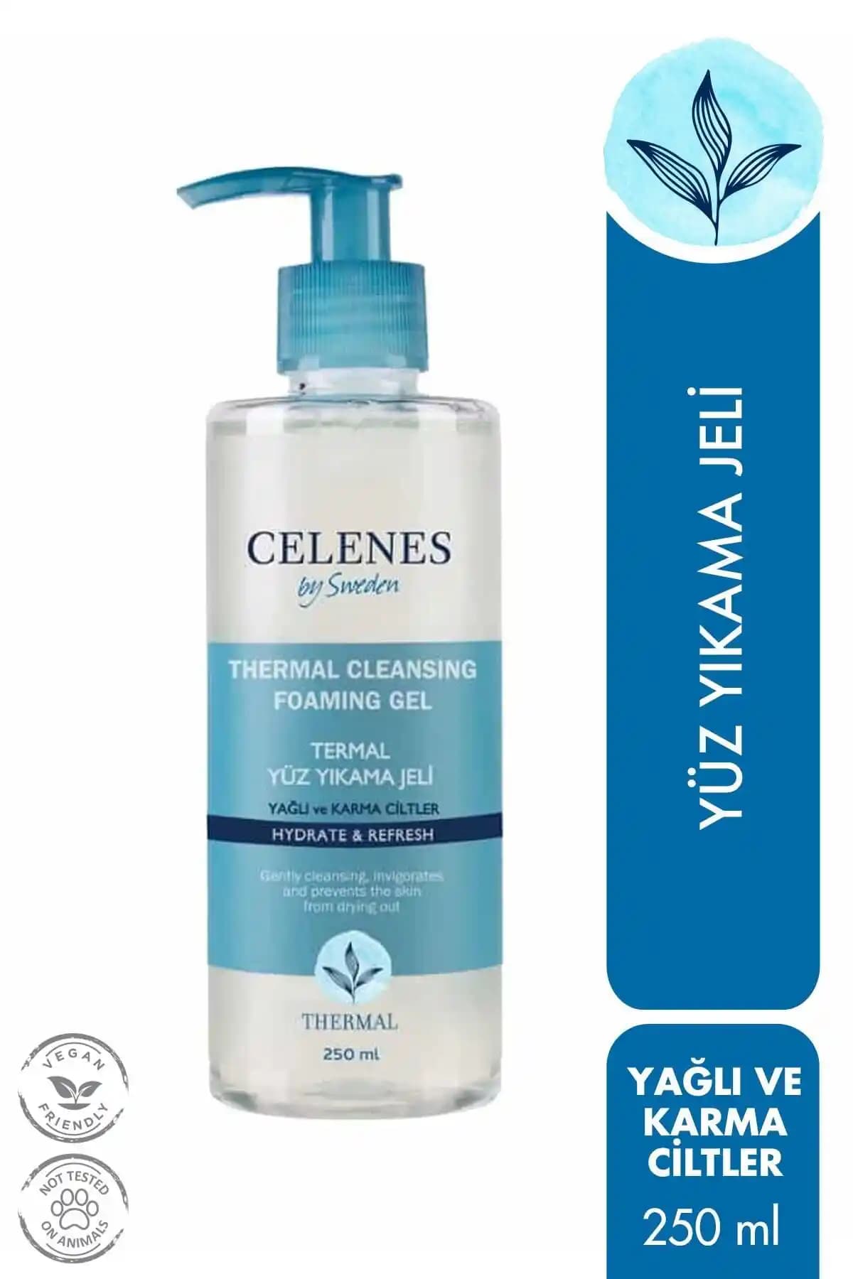Celenes by Sweden Thermal Temizleme Jeli: Yağlı ve Karma Ciltler İçin Doğal Bakım